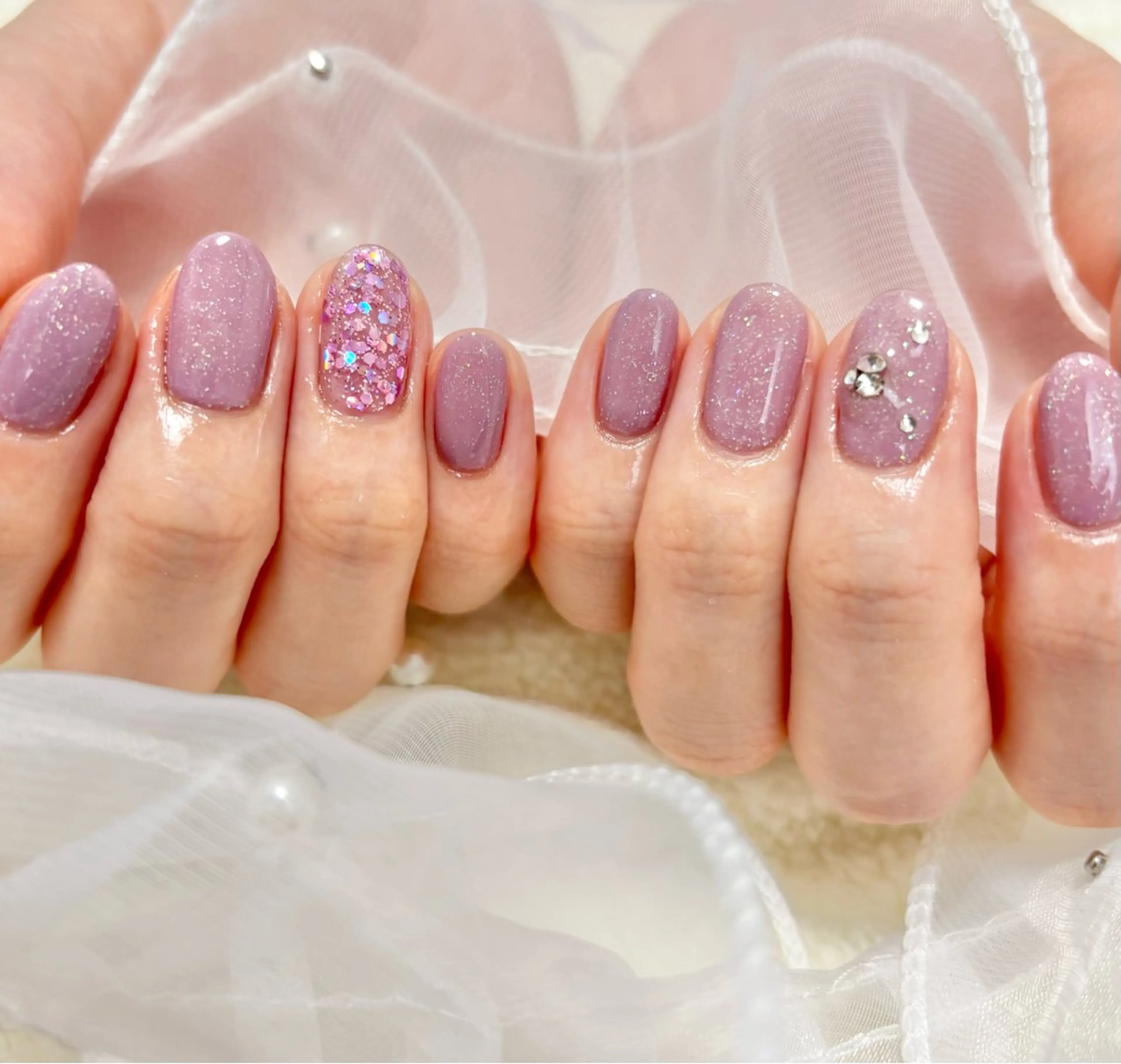 ネイル キラキラネイル シンプルネイル ハンドネイル わたなべ さやかのネイルデザイン