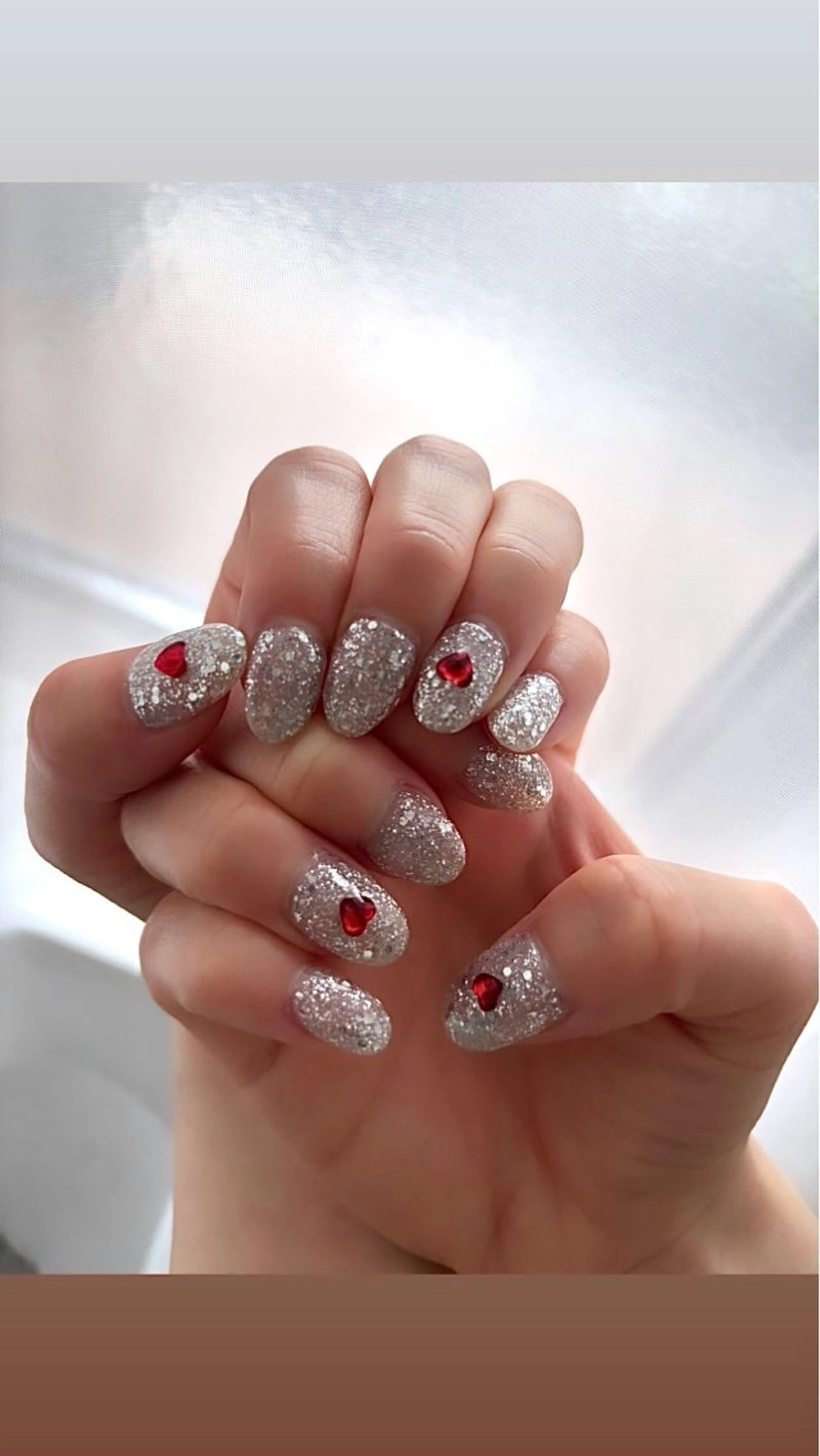 ネイル ハート キラキラネイル ラメ(グリッター) ワンカラーネイル 舞 ねいるのネイルデザイン