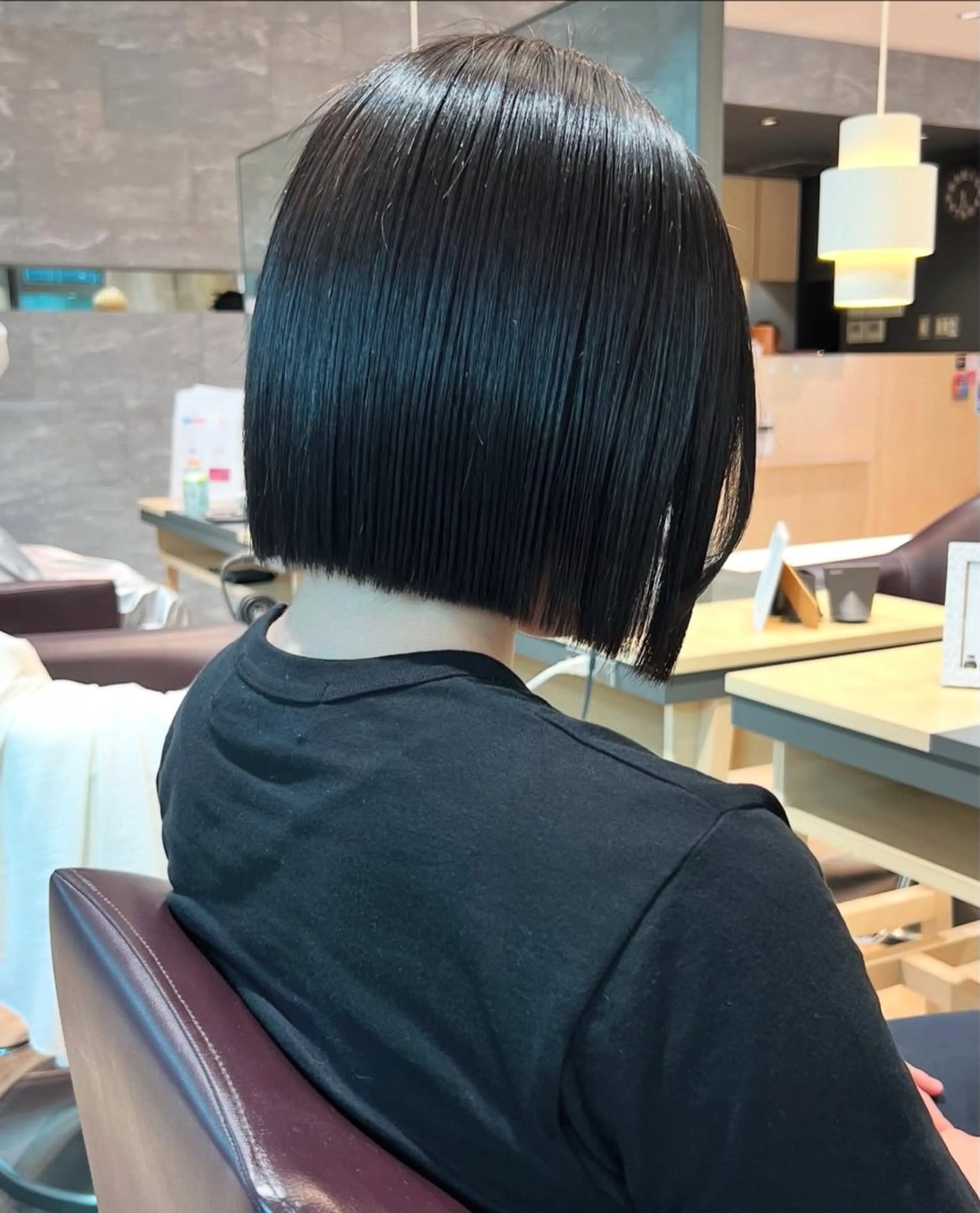 ショート ボブ 酸性ストレート カット 縮毛矯正 加納千華 /ボブ/ぱつっとボブのヘアスタイル