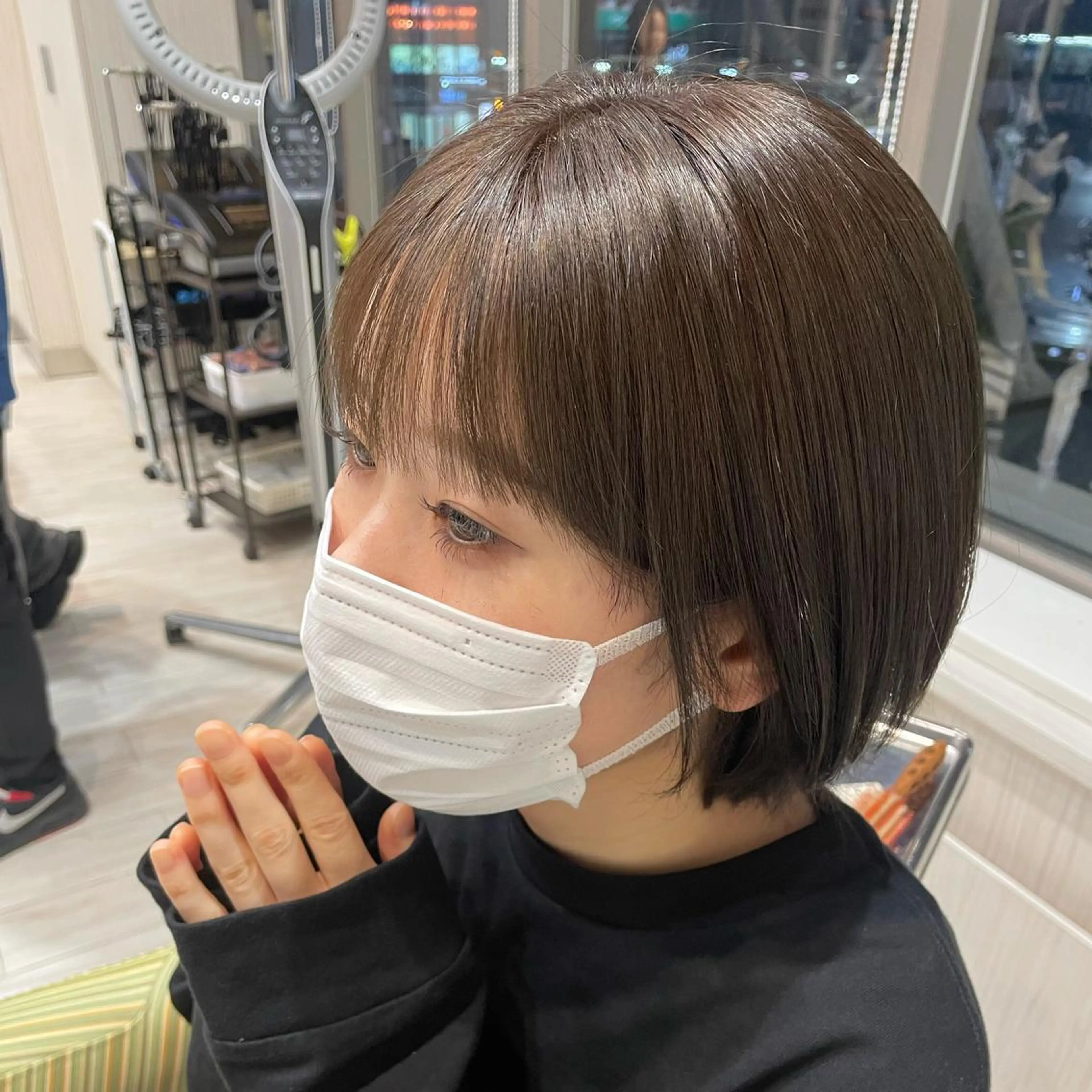 ショート カラー ブリーチ 透明感カラー ブリーチなしカラー 飯塚 愛美のヘアスタイル