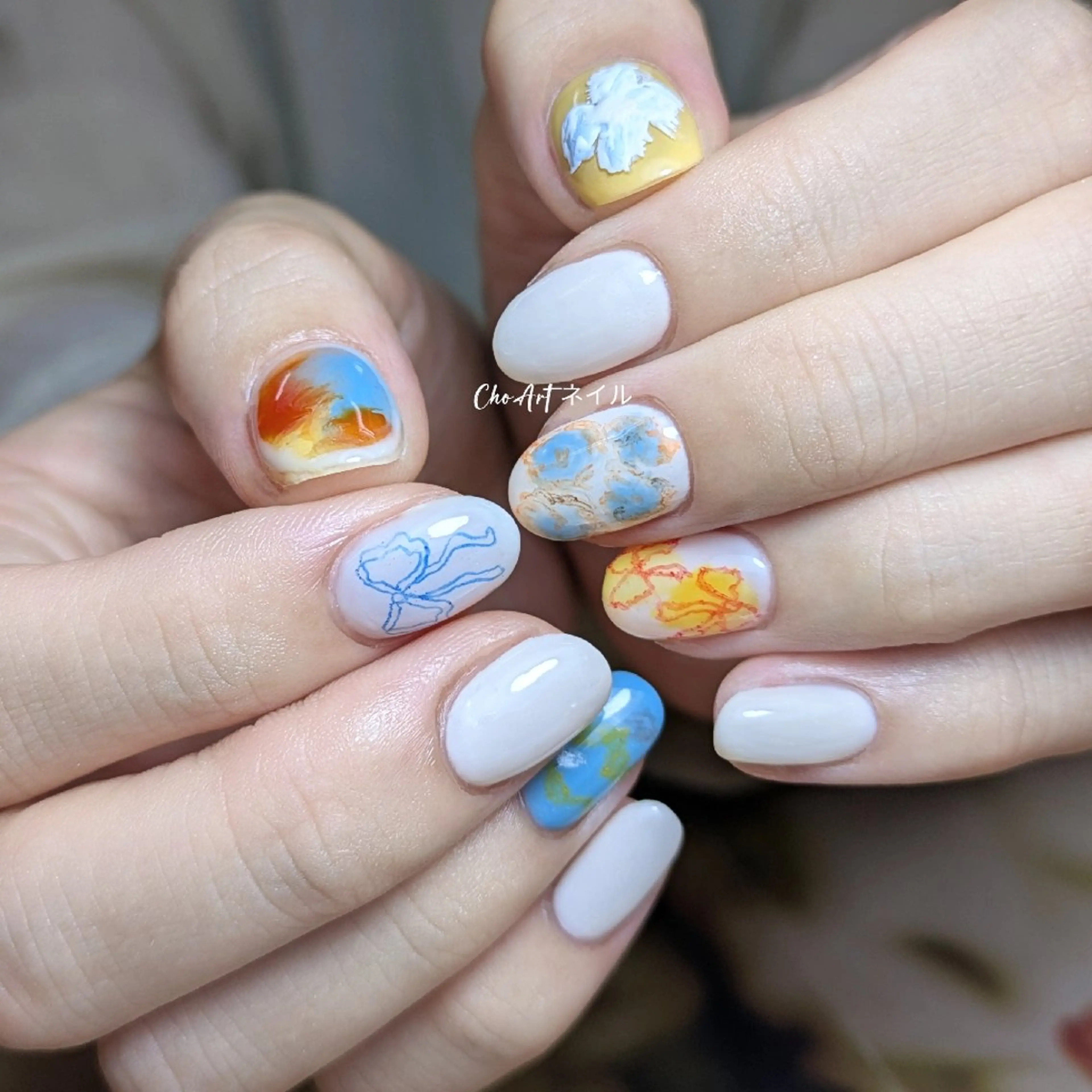 ネイル アートネイル キラキラネイル ラメ(グリッター) マグネットネイル ミラーネイル Cho Artネイル所属・ronronne .のネイルデザイン