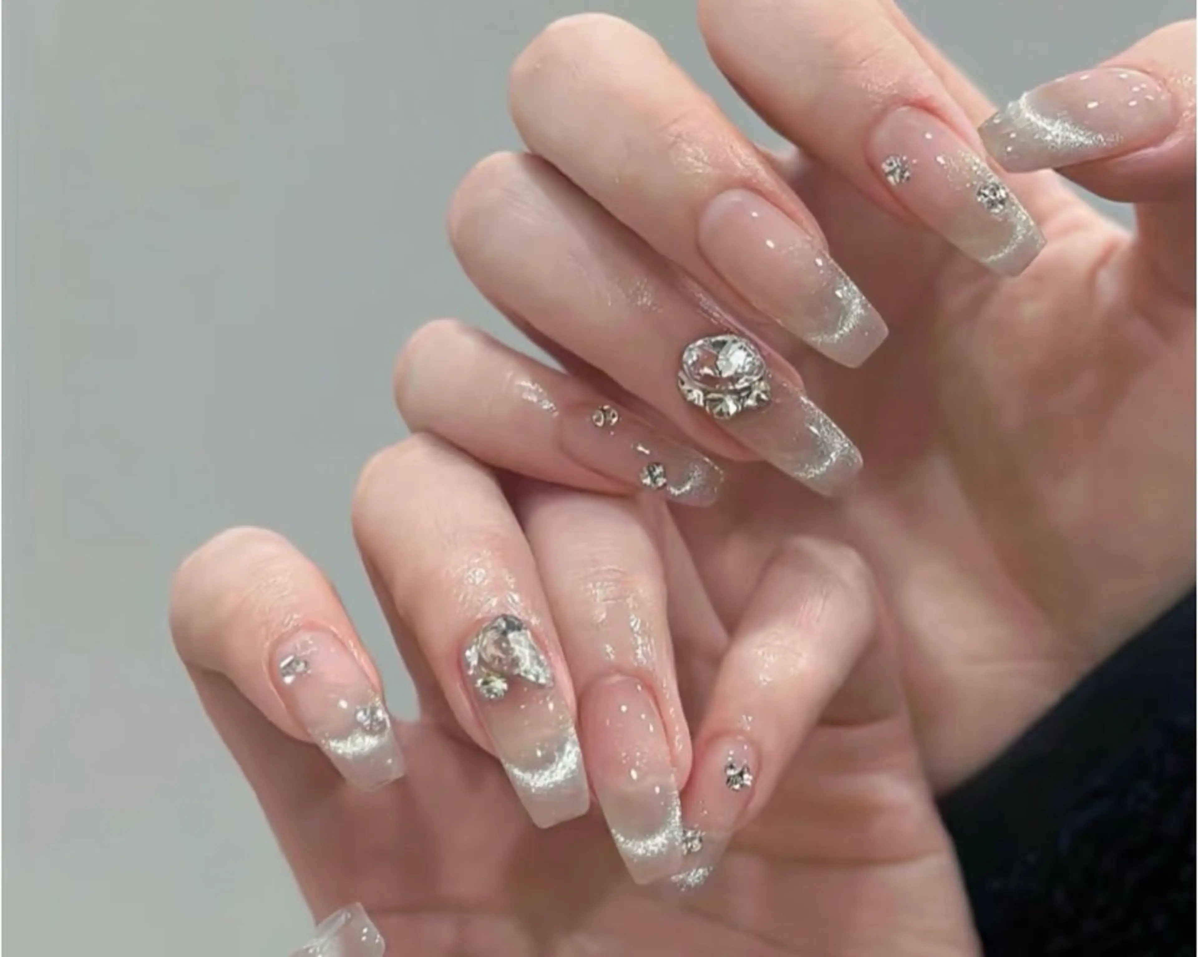 初回自爪オフ無料🆓ワンホンネイルマグネットフレンチの写真