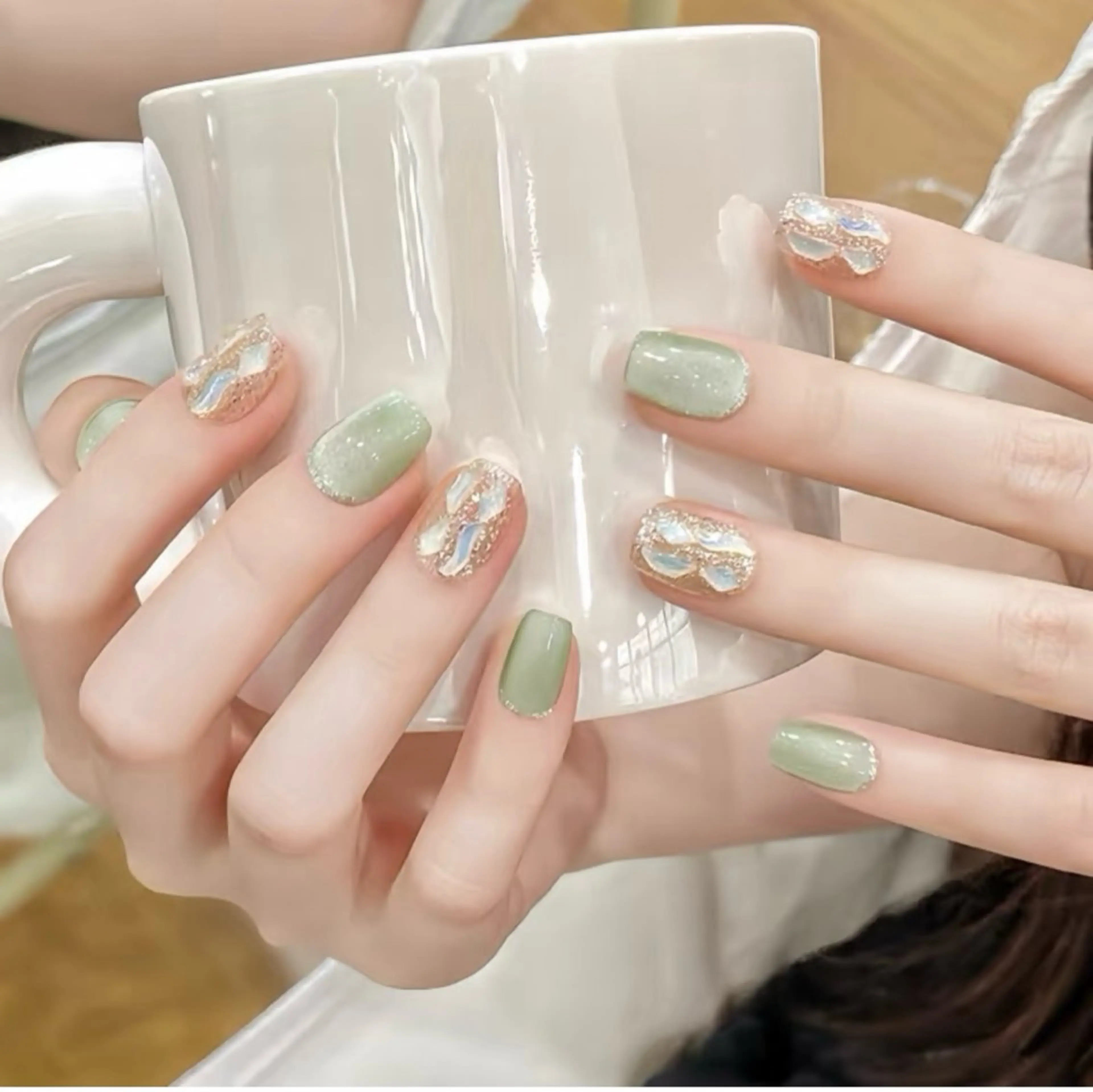 ネイル ハンドネイル H3 Nail Tsuki🦋💙のネイルデザイン