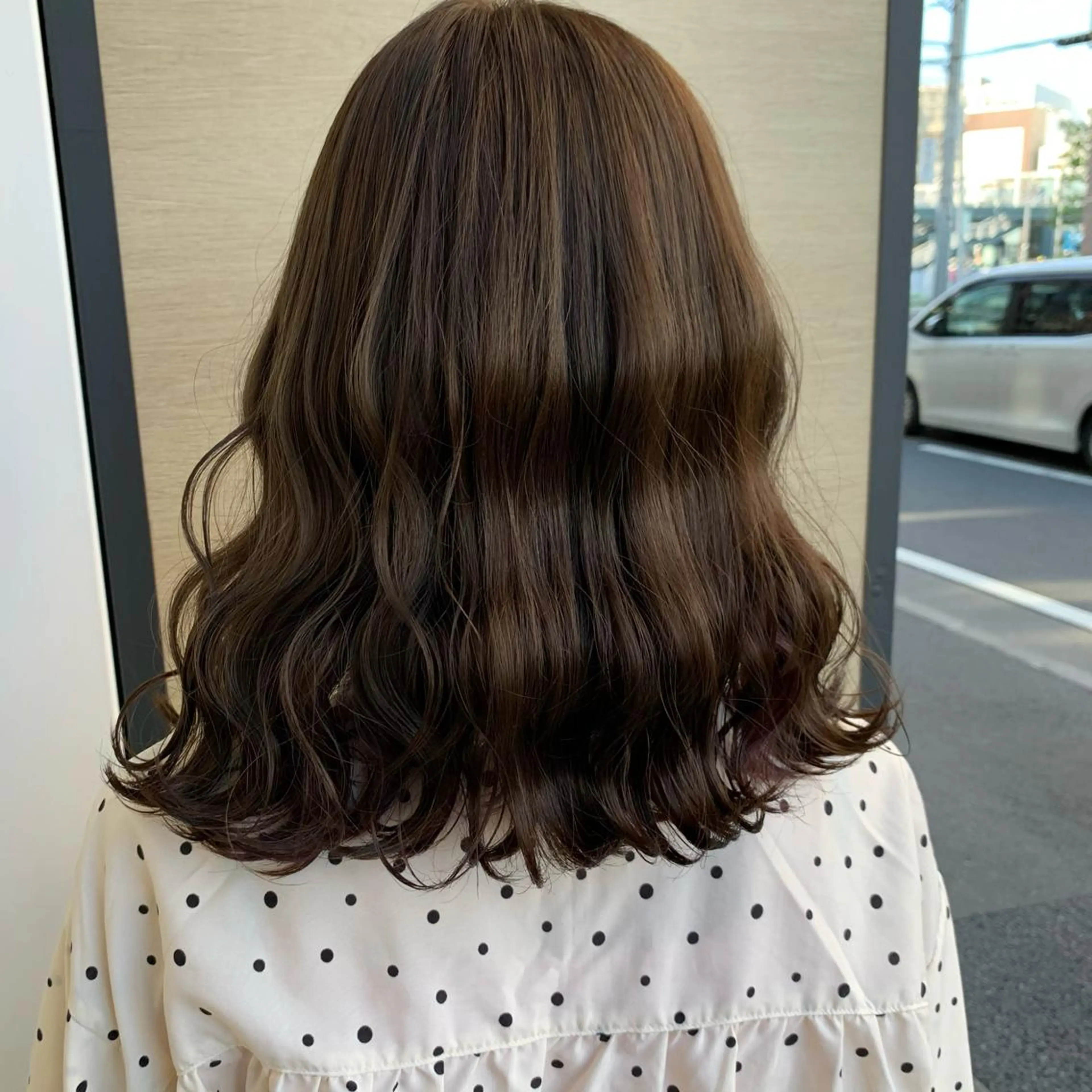 セミロング カラー ベージュカラー ヘアカラー トリートメント ウスイ ハルカのヘアスタイル