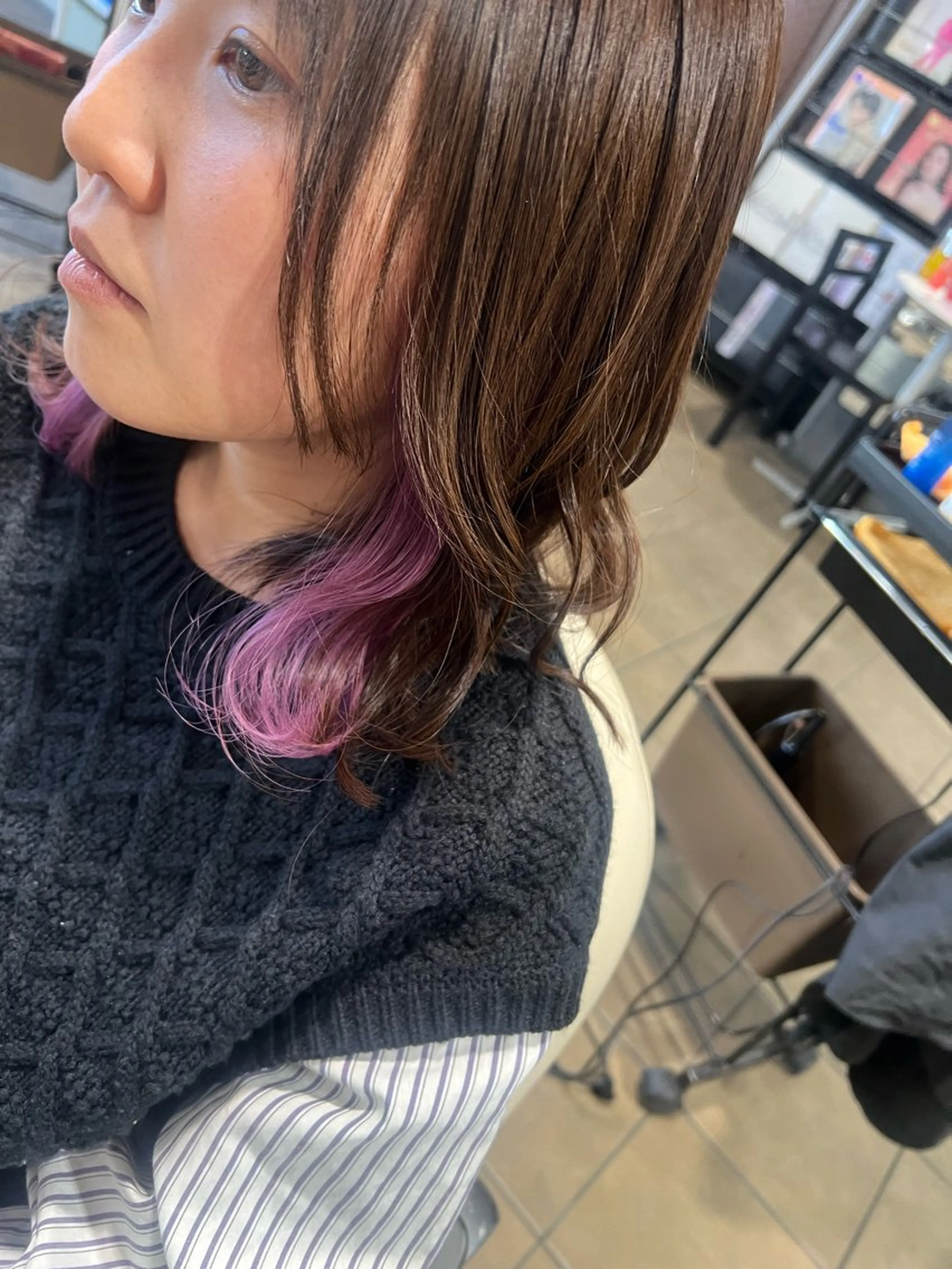 ミディアム 髪質改善 ヘアカラー メンズ レイヤー ウルフ 弓木啓輔のヘアスタイル