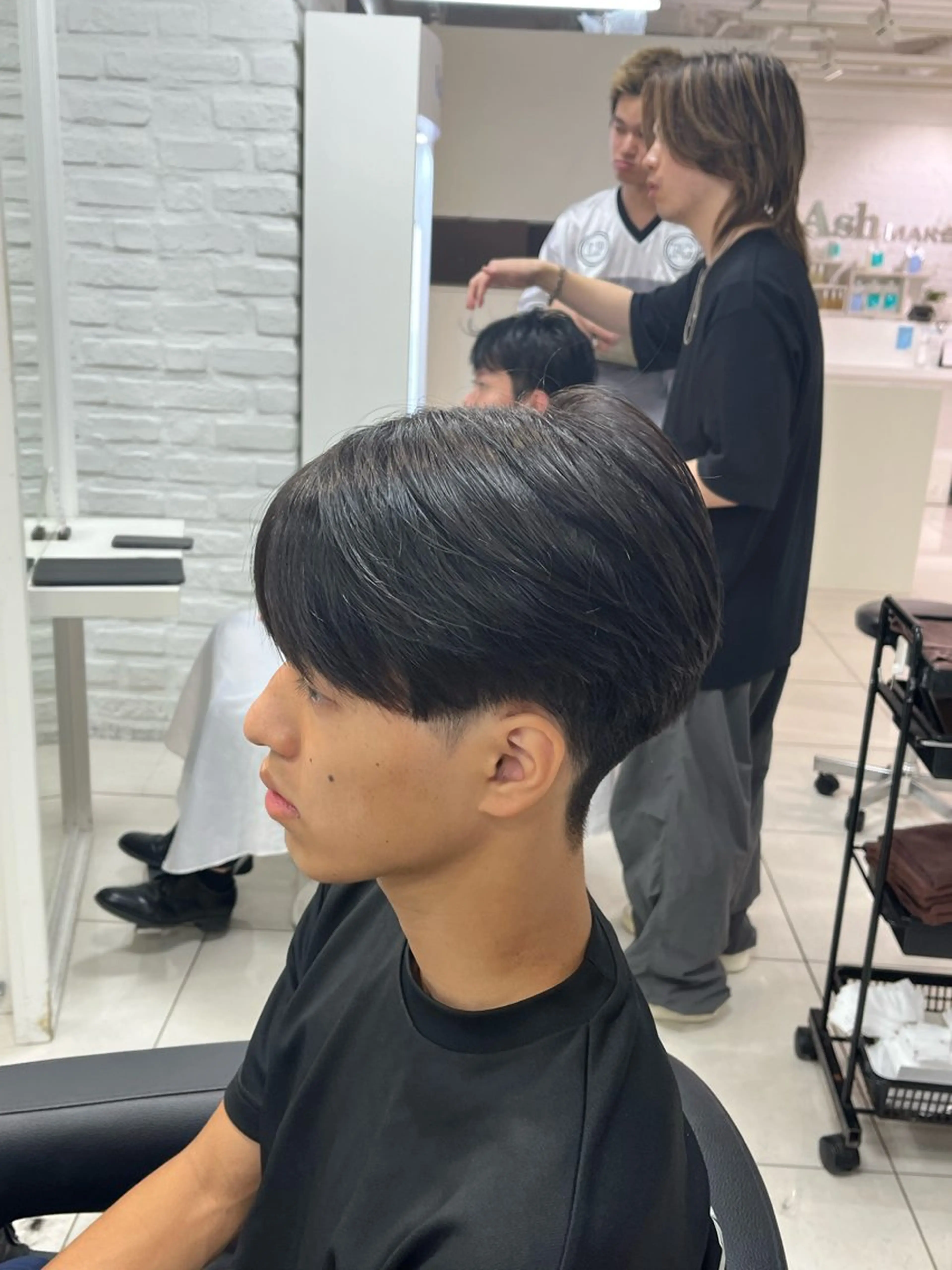 ショート メンズ 【シャドウパーマ センターパート】義心のヘアスタイル