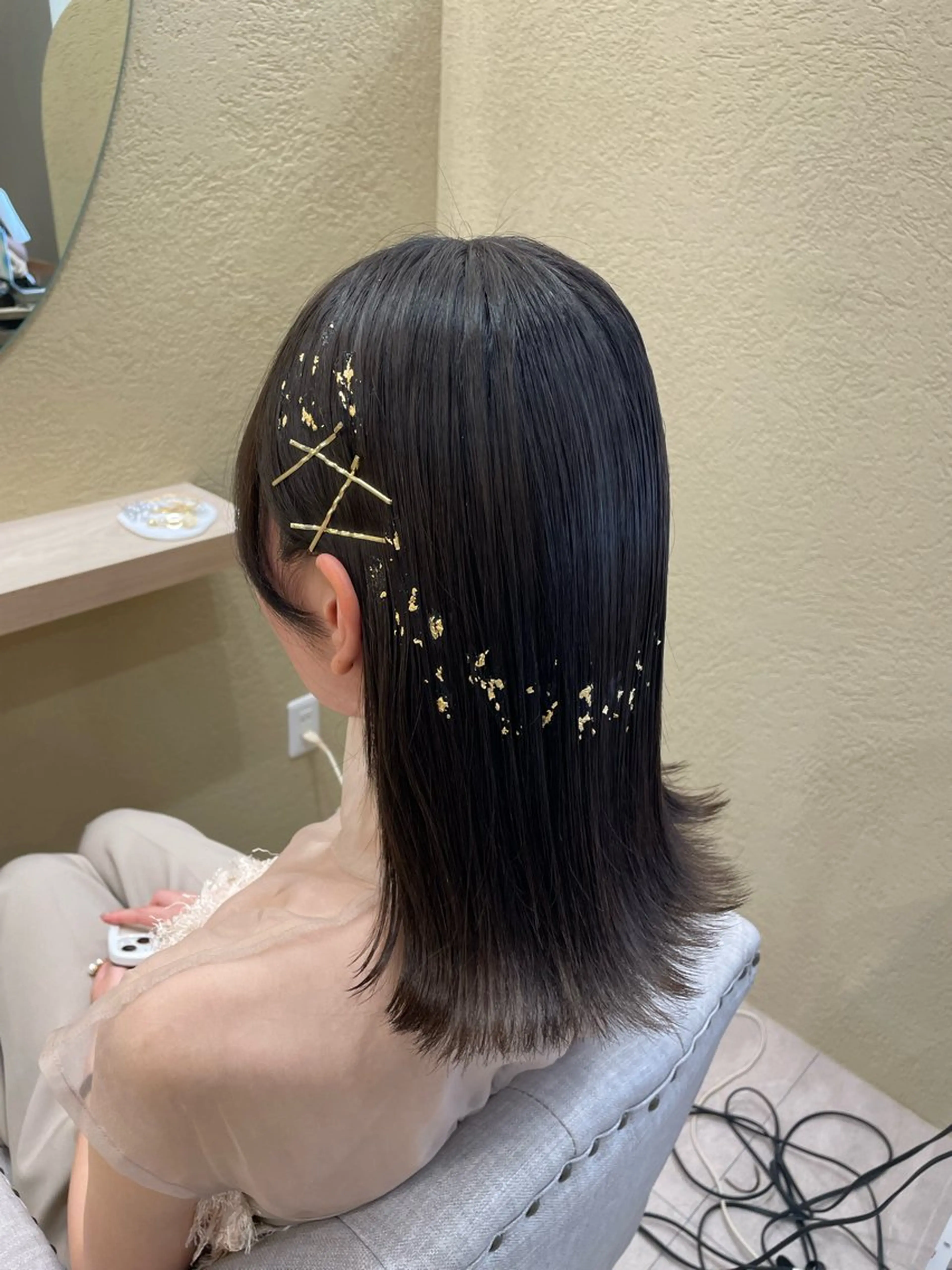 ミディアム ヘアアレンジ 外ハネヘア 大賀 祐未のヘアスタイル