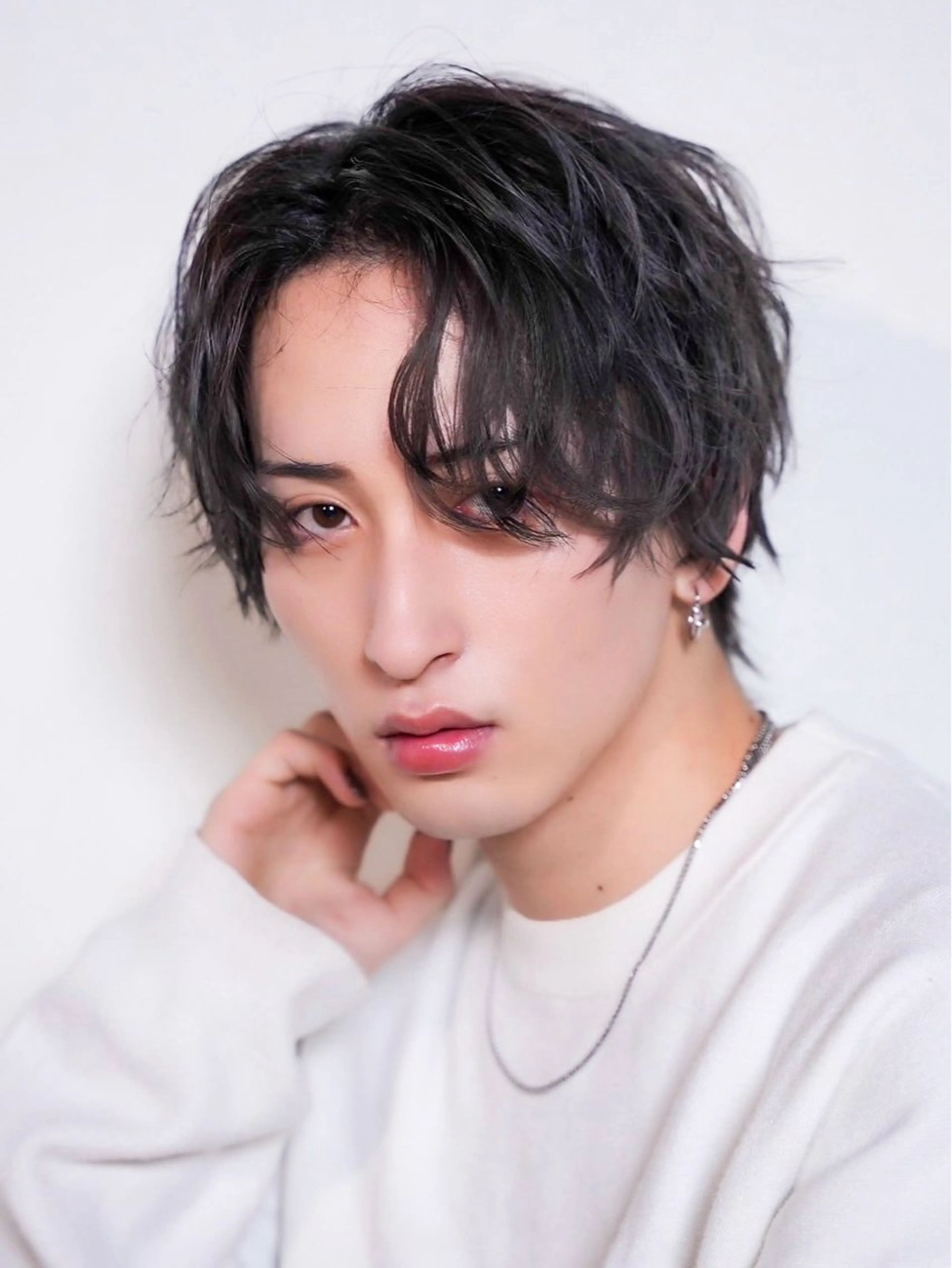 ミディアム パーマ メンズ カット パーマ トリートメント シースルーマッシュ/ メンズ/KYOHEIのヘアスタイル