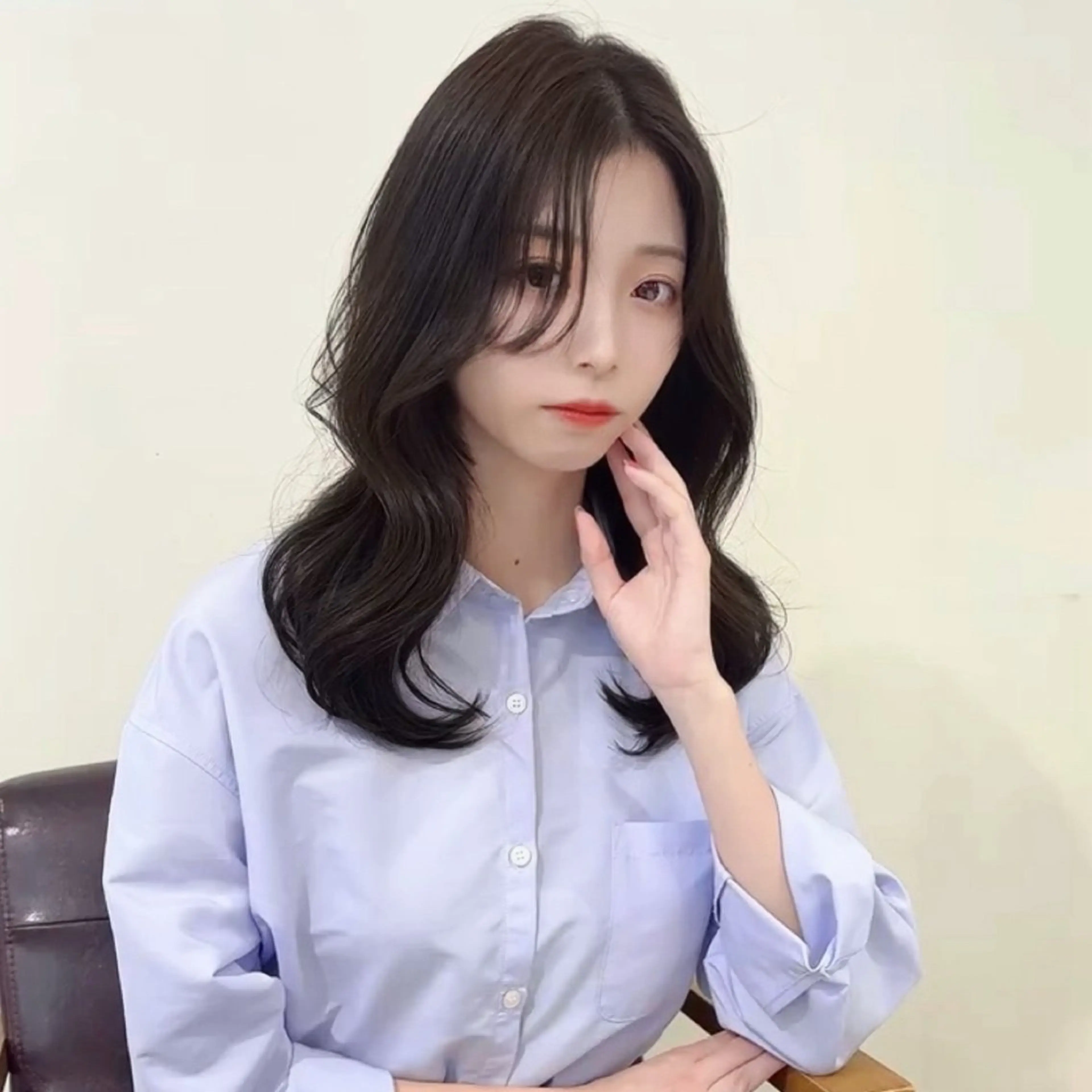 セミロング くびれヘア 顔周りカット 髪質改善 韓国風ヘア レイヤーカット ヘアカラー トリートメント lana hair 新宿/髪質改善/韓国のヘアスタイル