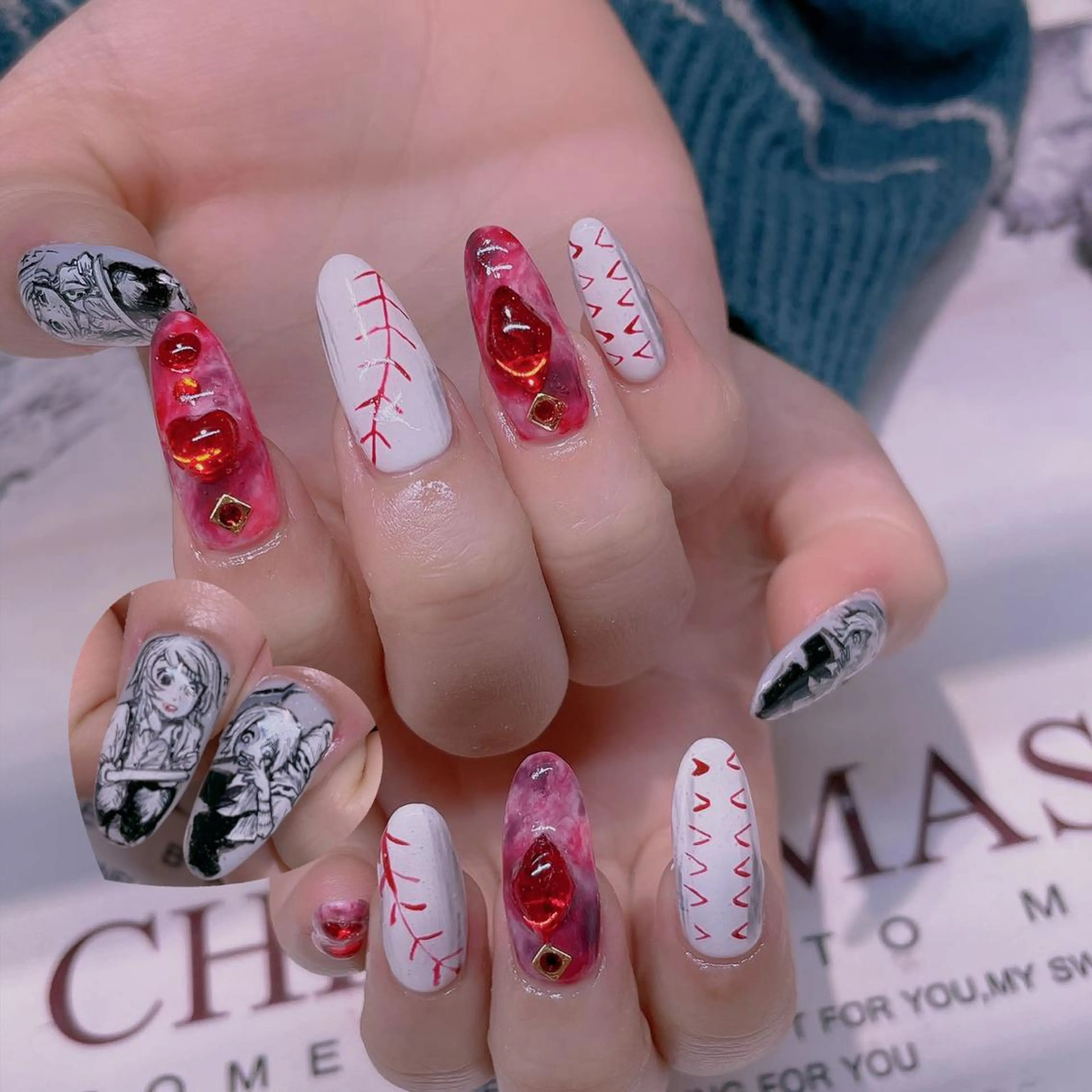 ネイル アートネイル 長さだし専門店 M2　rikaのネイルデザイン