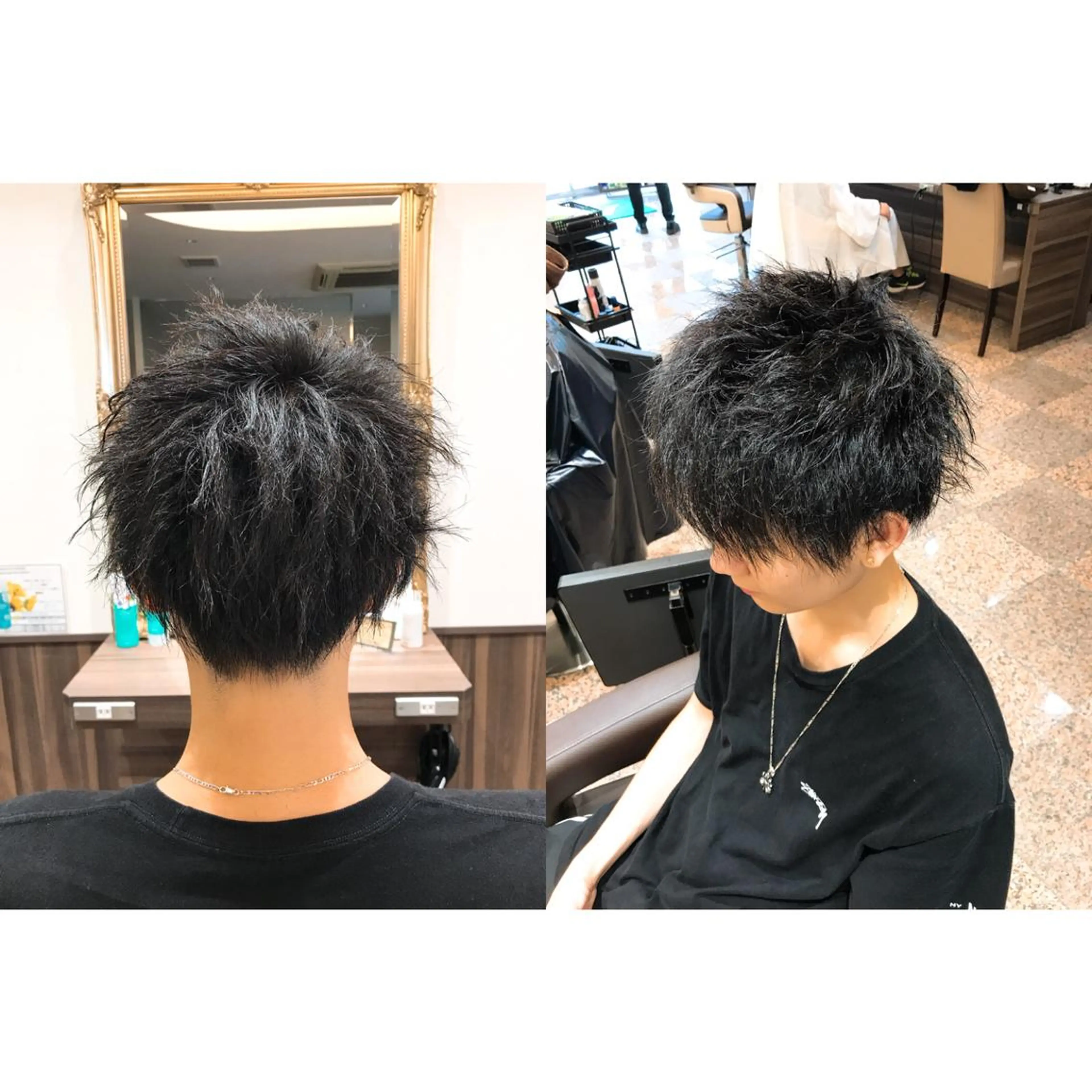 ショート パーマ メンズ カット パーマ 内野 光葉のヘアスタイル