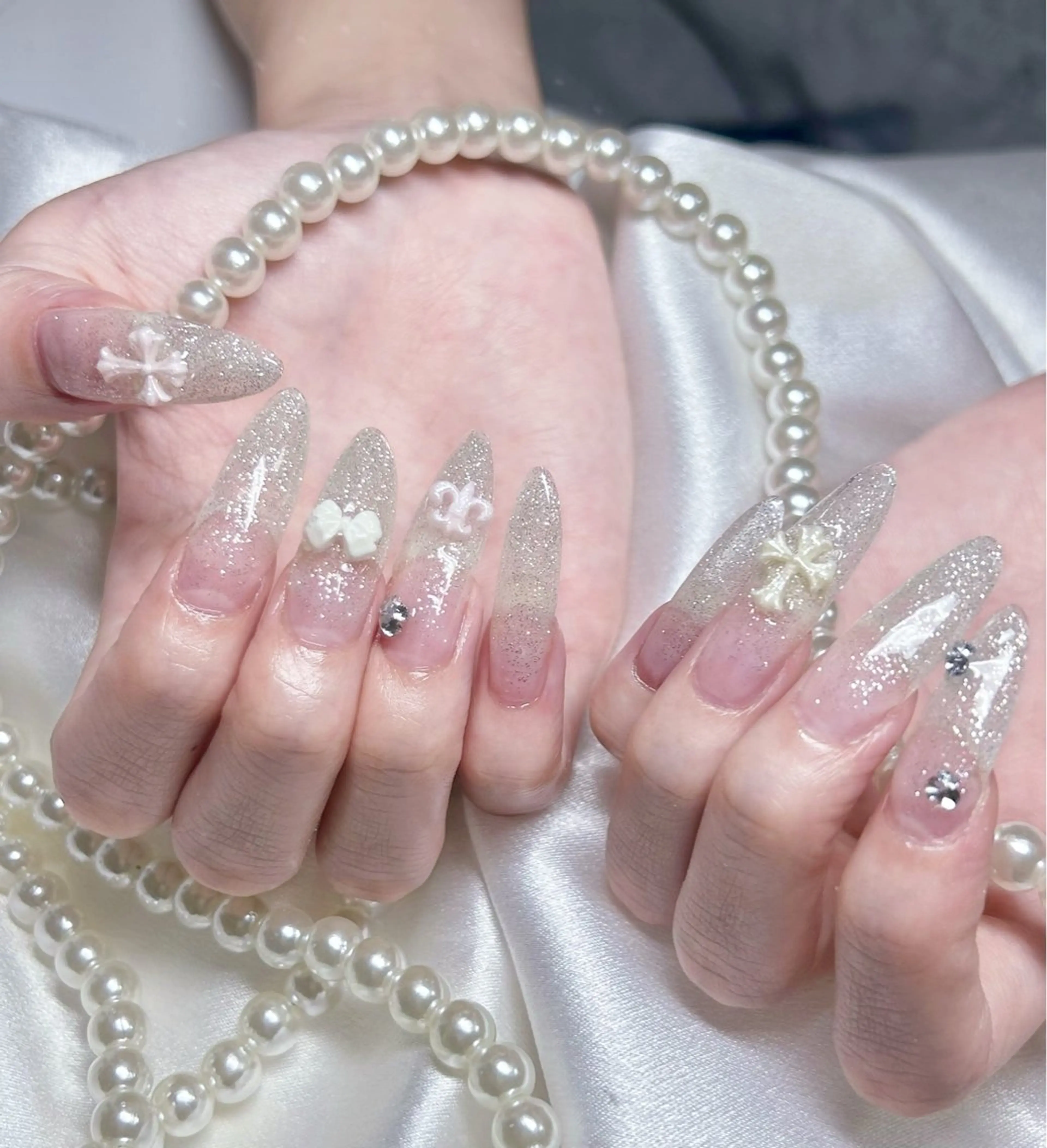 チップ長さ出し💅🌸(オフなし)ワンーカラーor ラメグラデション🎀の写真