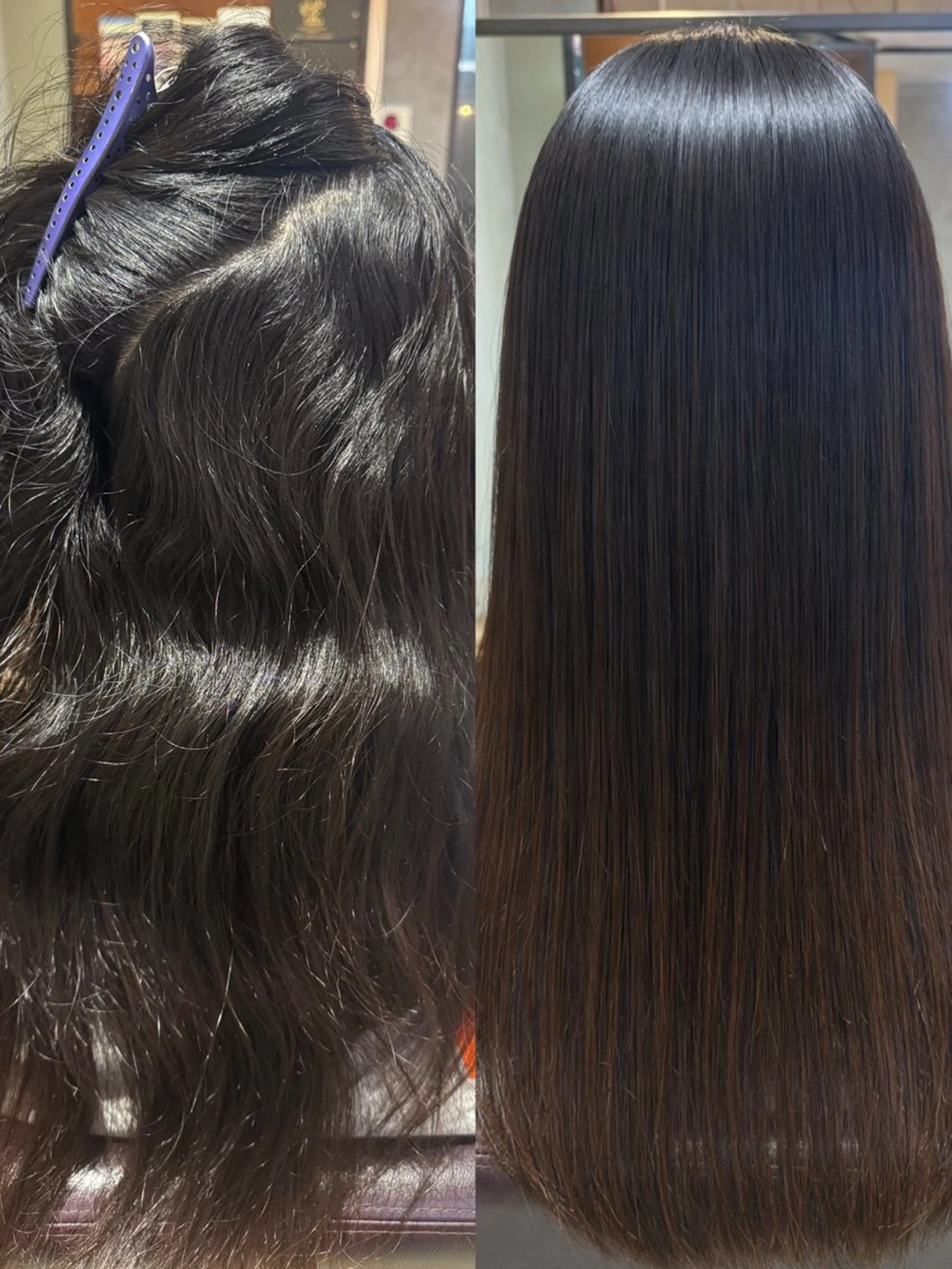 ロング カット 縮毛矯正 ツヤ髪🫧似合わせ ✨あんどうゆうかのヘアスタイル