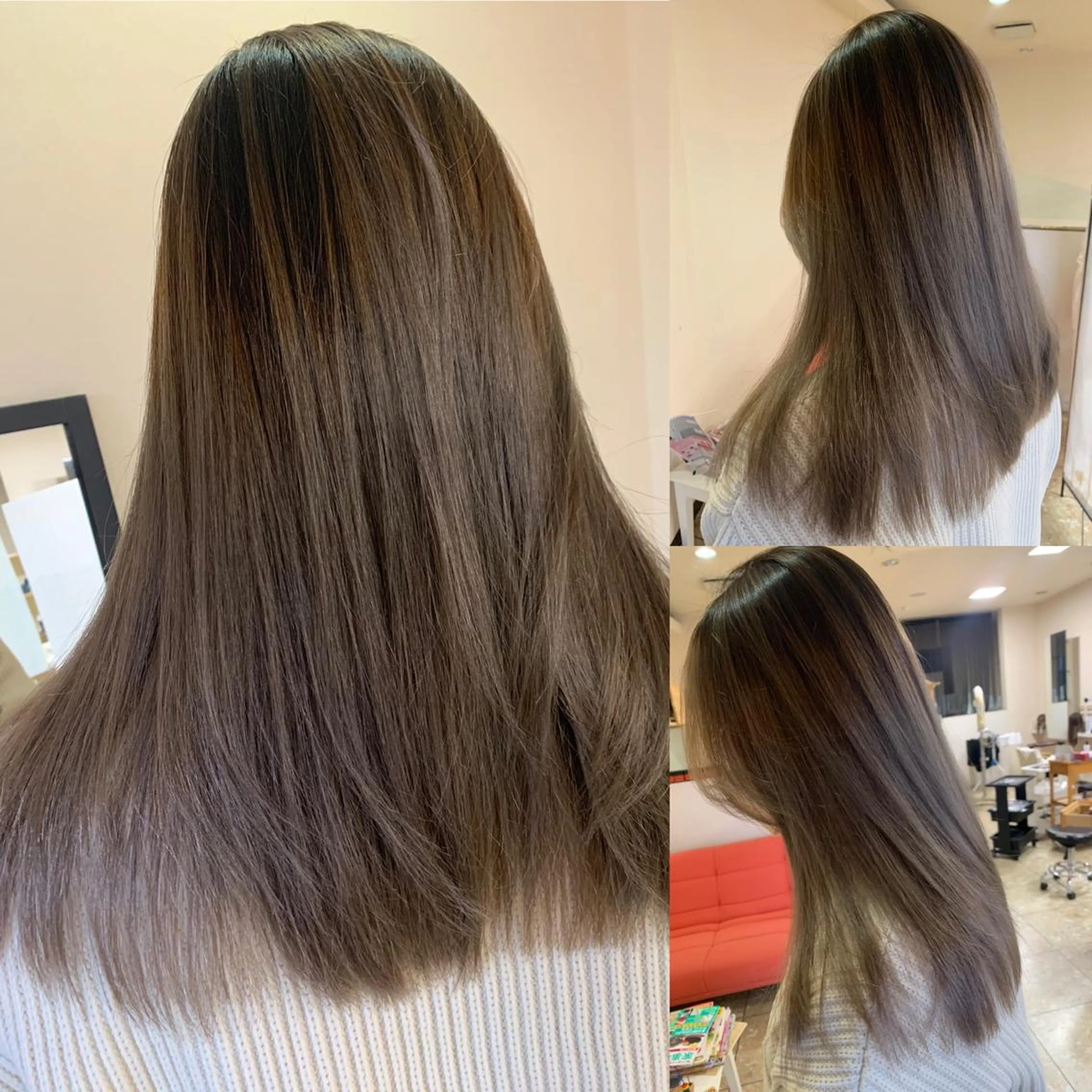 ロング カラー バレイヤージュ レイヤーカット ヘアーサロンaxia所属・上田 英樹のヘアスタイル