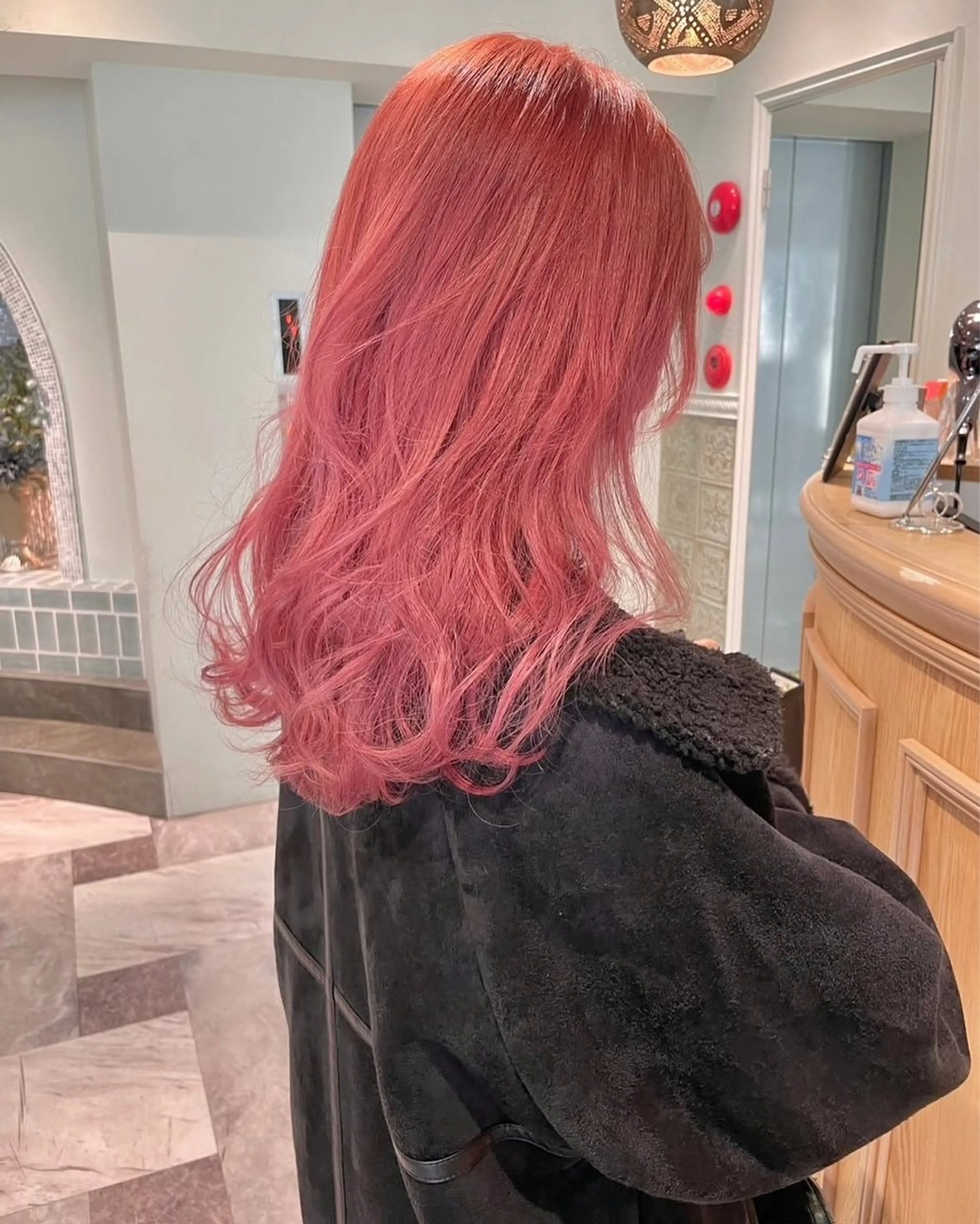 セミロング ヘアカラー ハイトーン/韓国 ヘア/RINAのヘアスタイル