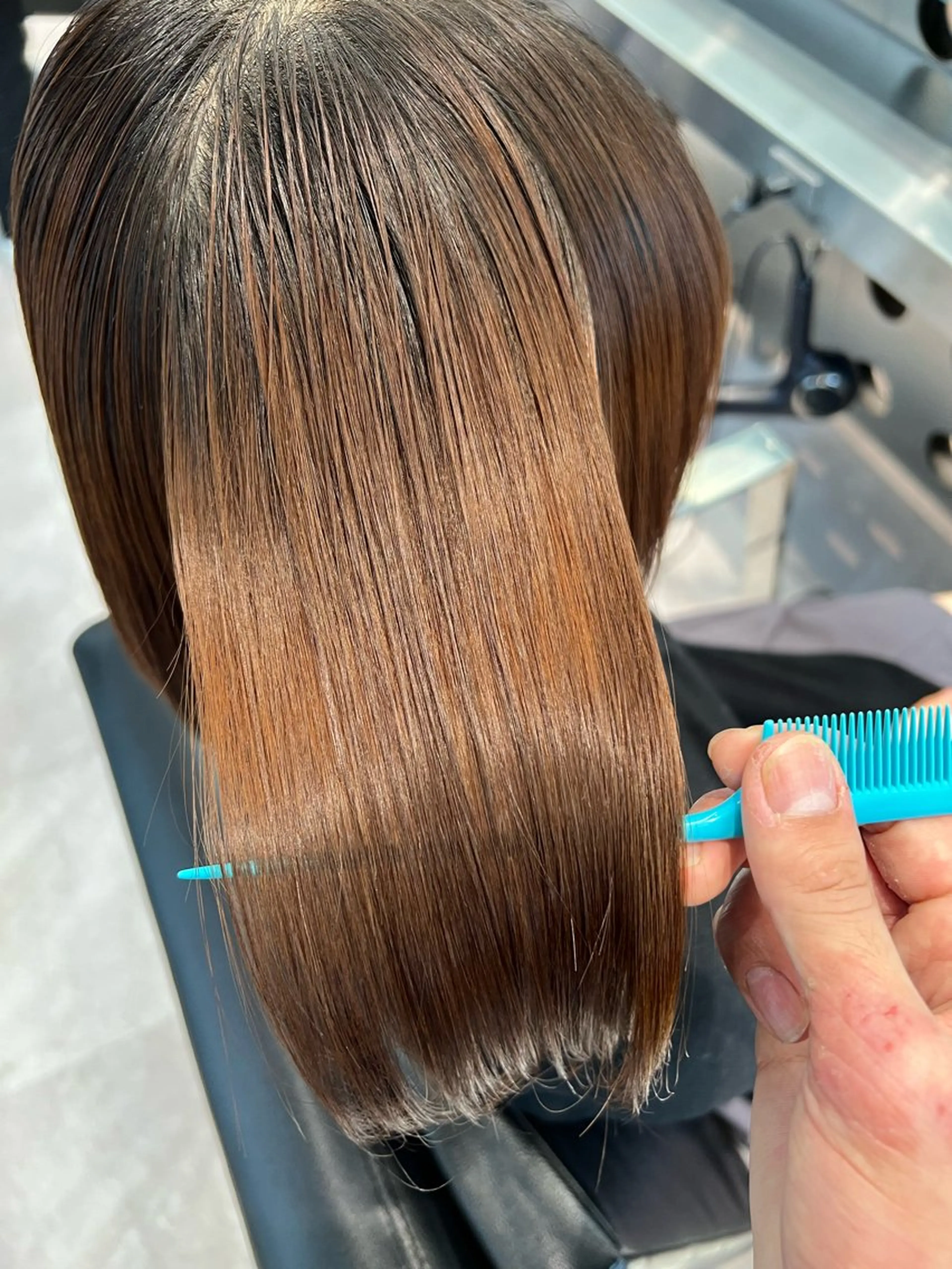 ミディアム 酸性ストレート 縮毛矯正 堀江 /木下椋麻のヘアスタイル