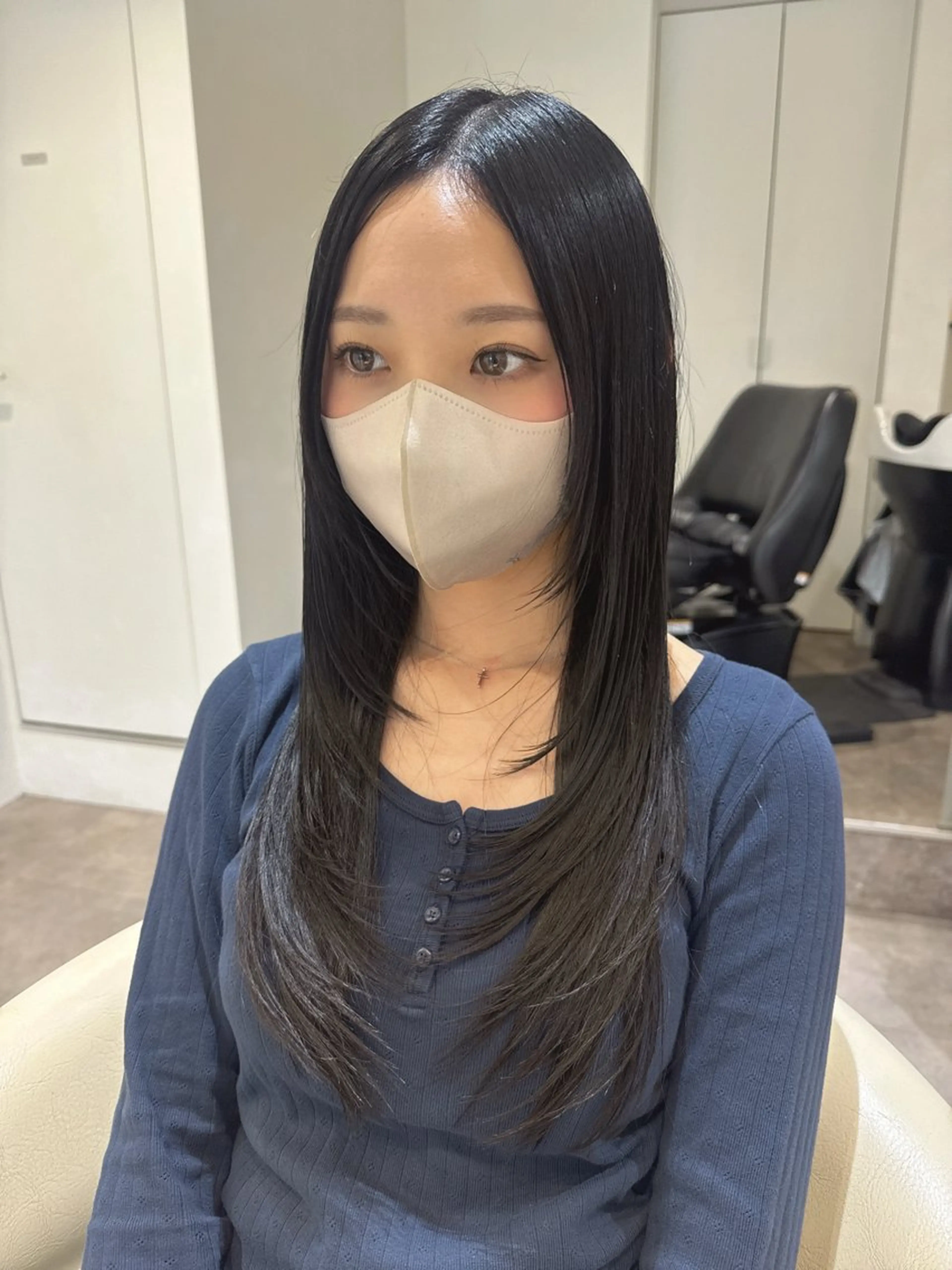 ロング カラー 透明感カラー グレージュ 顔まわりレイヤー レイヤーカット 小顔カット カット ヘアカラー トリートメント 💎透明感カラー特化 💎TAISEIのヘアスタイル