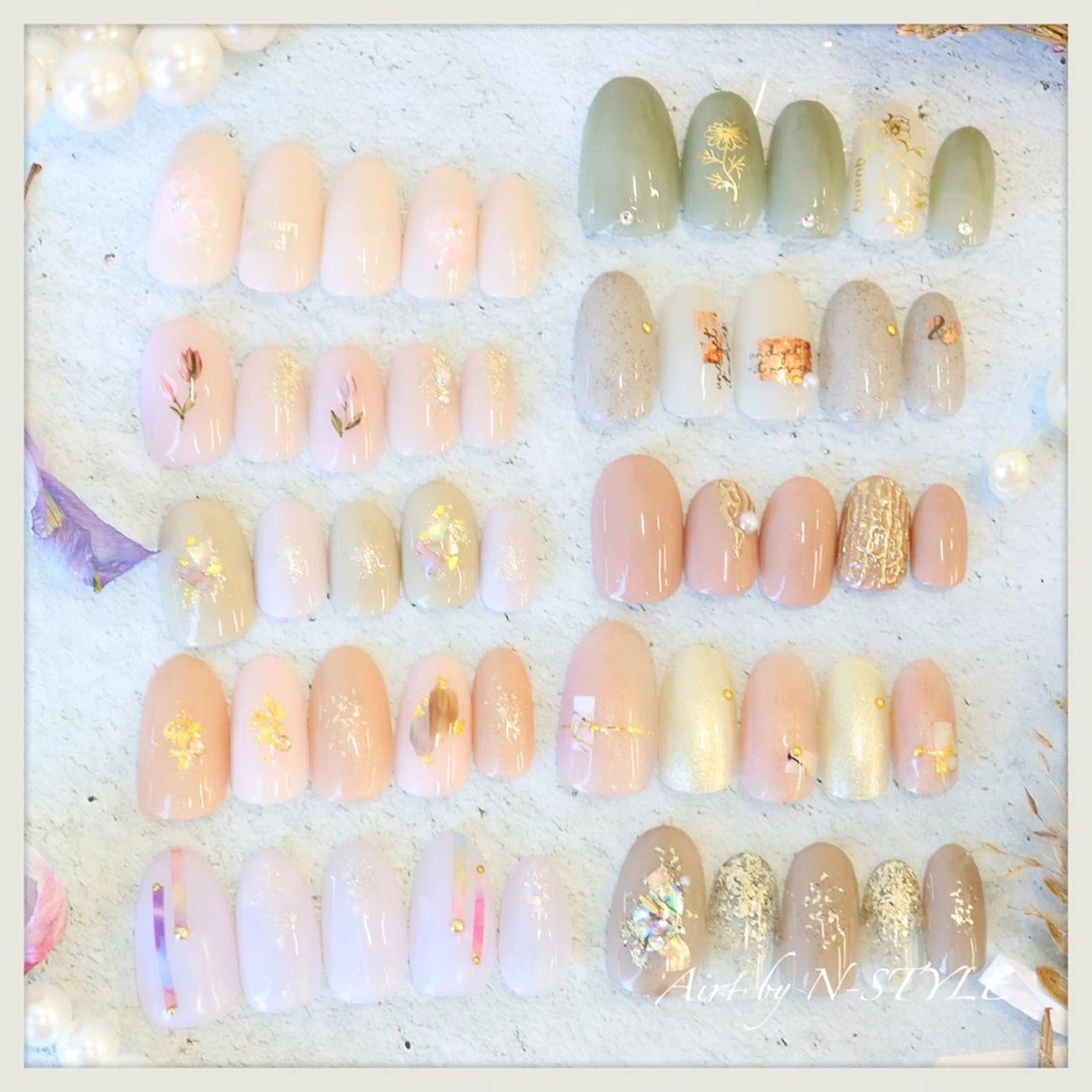 ミディアム ハンドネイル ネイルN-STYLE スタッフのネイルデザイン