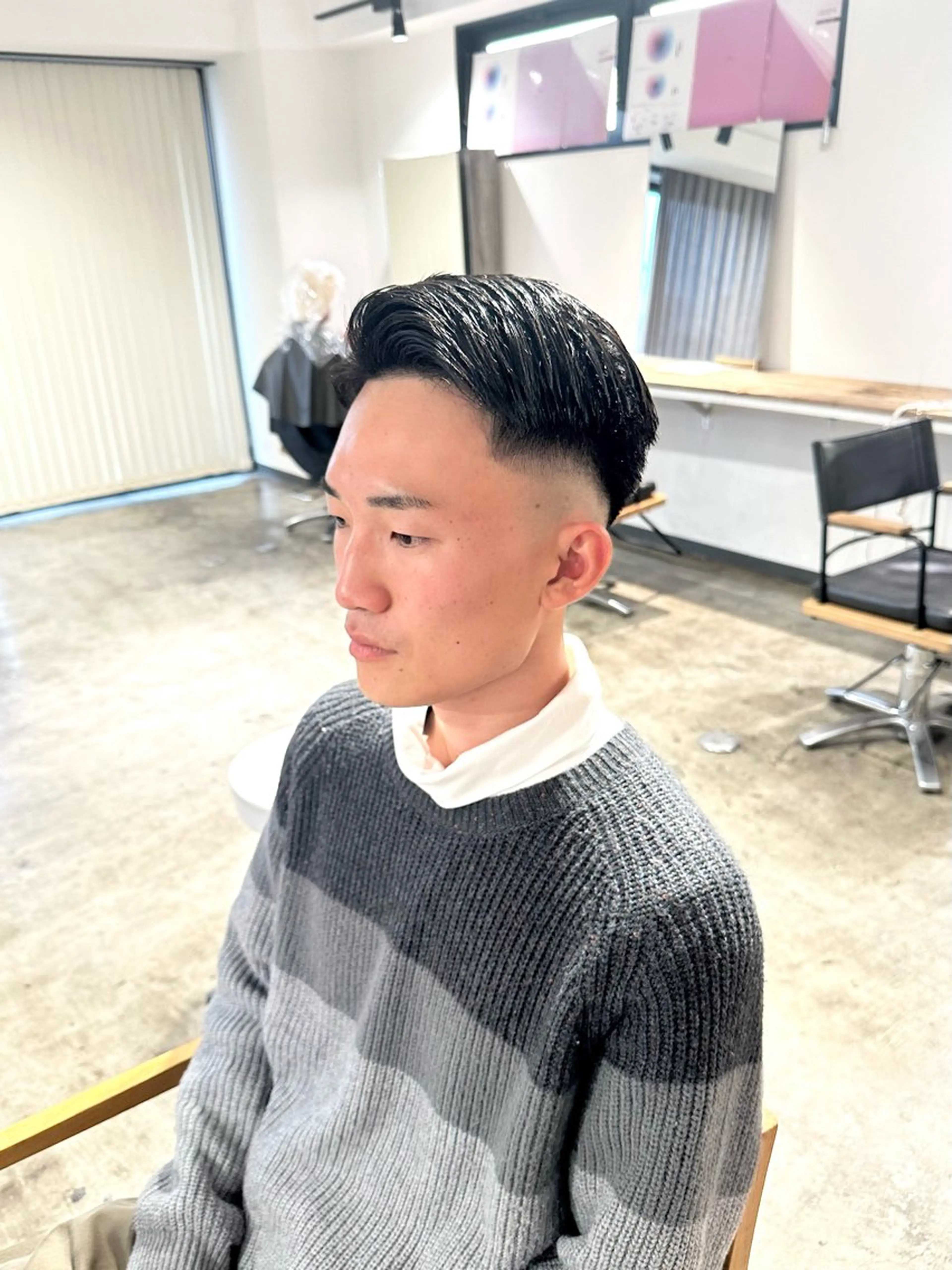 メンズ フェードカット 七三 スキンフェード カット 骨格補正施術/メンズ 専門美容師/YUYAのヘアスタイル