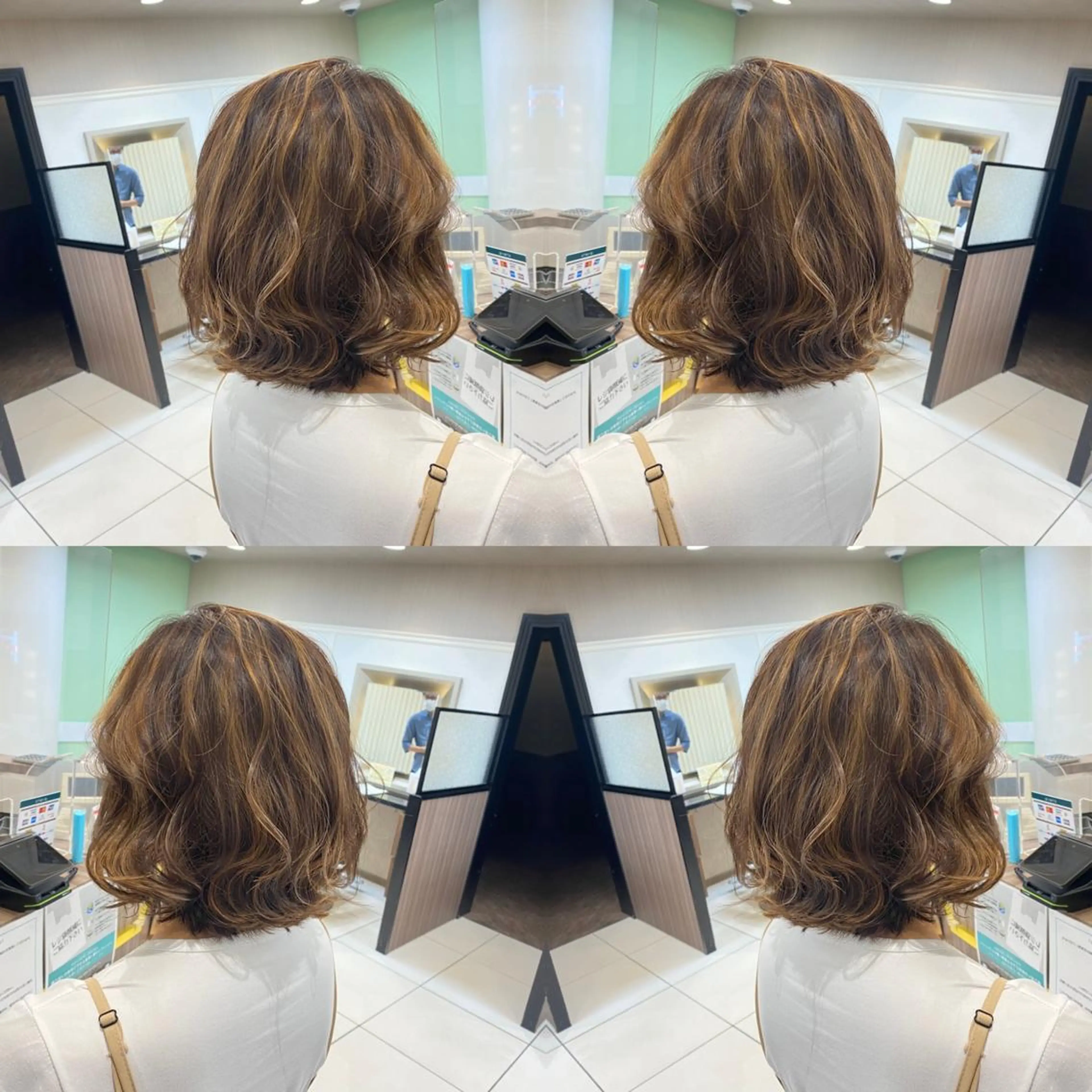 ミディアム ハイライト カット ヘアカラー 髪質改善カラー/店長 宮内秀峰のヘアスタイル