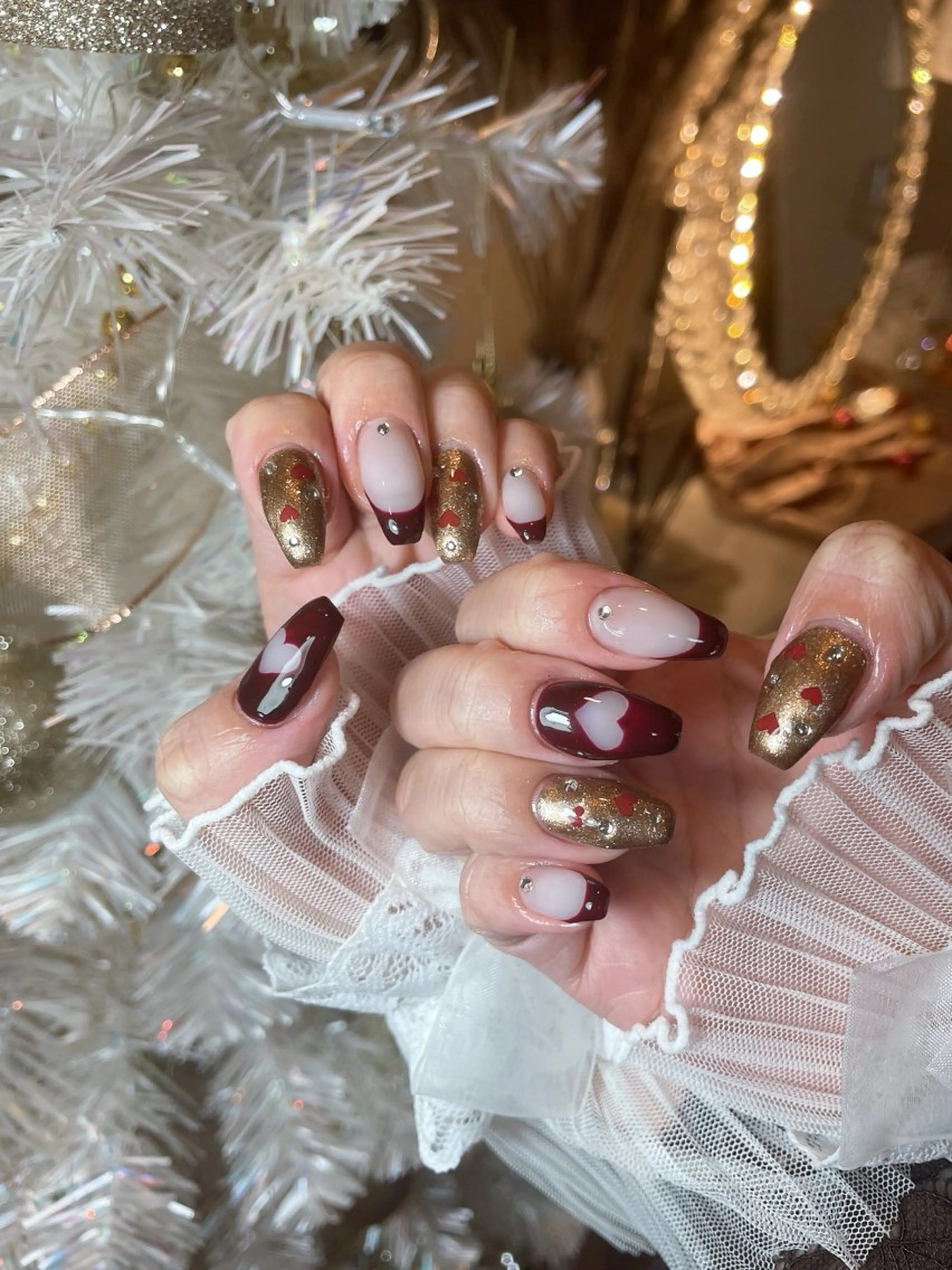 ネイル 23時まで❤︎韓国、 ワンホンネイルのネイルデザイン