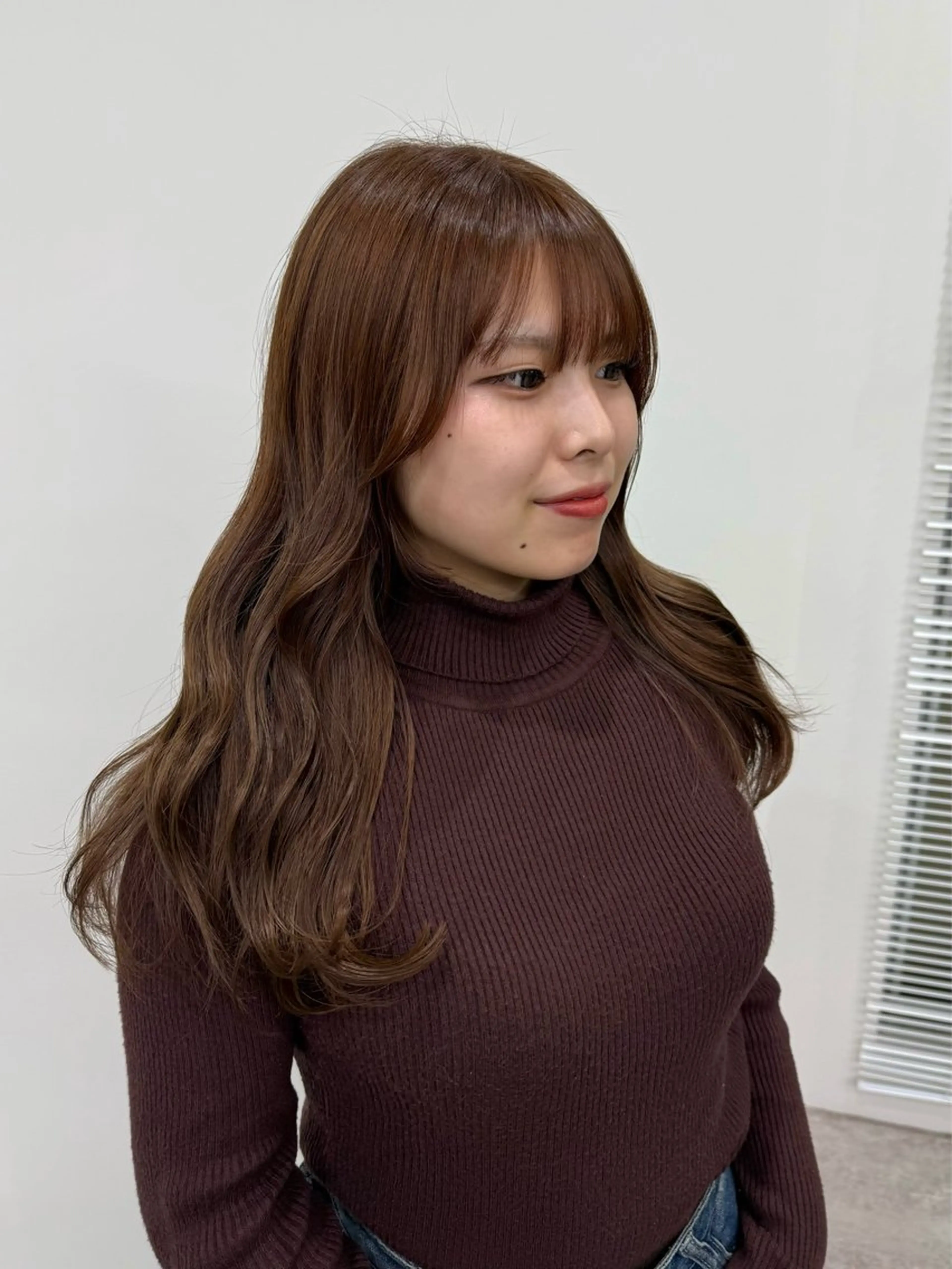 ロング カラー ブラウンカラー カット ヘアカラー トリートメント era所属・azumi/ボブ/暖 色/オリーブ/縮毛のヘアスタイル