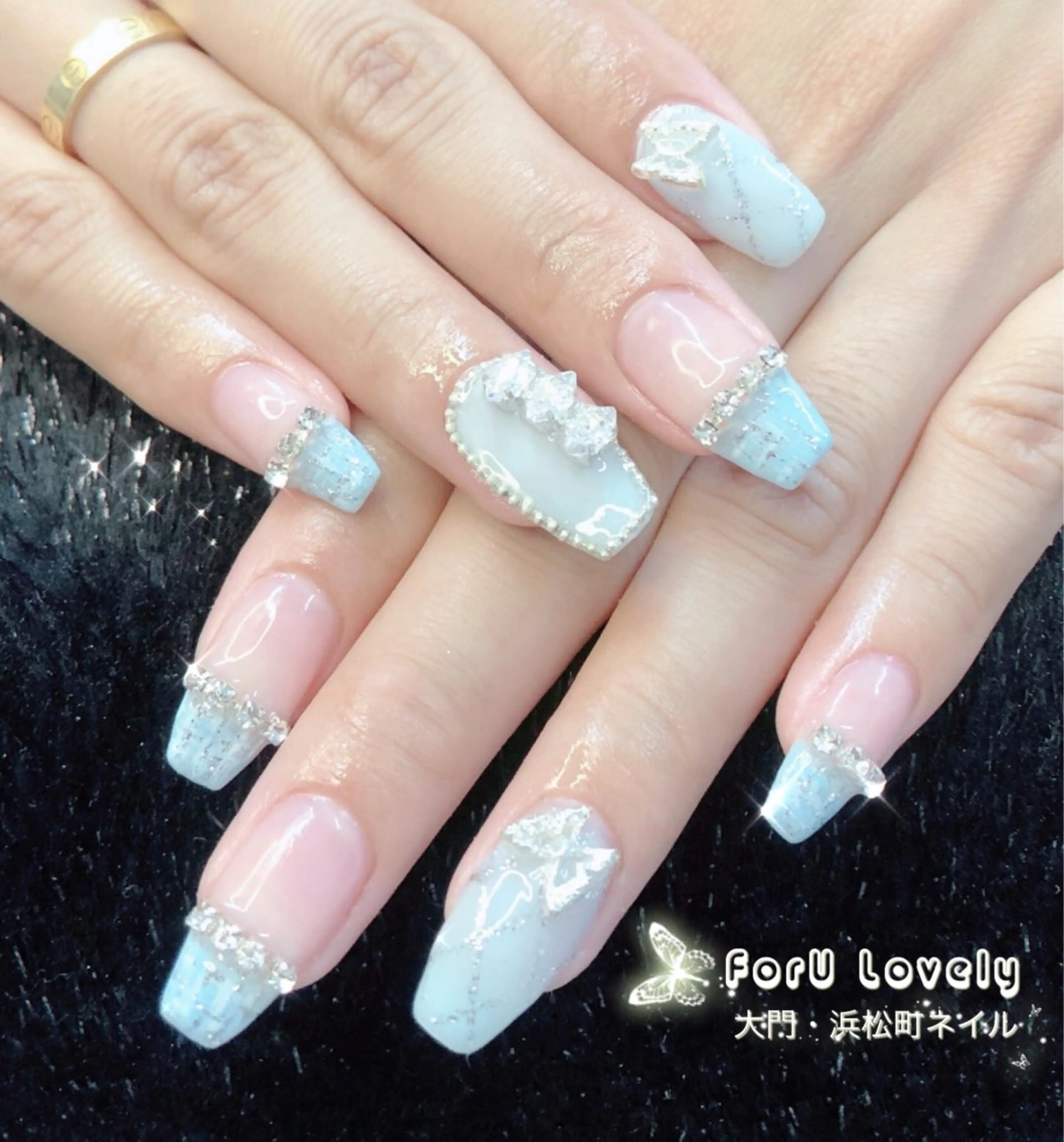 ネイル オーロラネイル フットネイル ジェルネイル ハート 韓国ネイル ハンドネイル ハンドケア 大門浜松町 ネイルのネイルデザイン