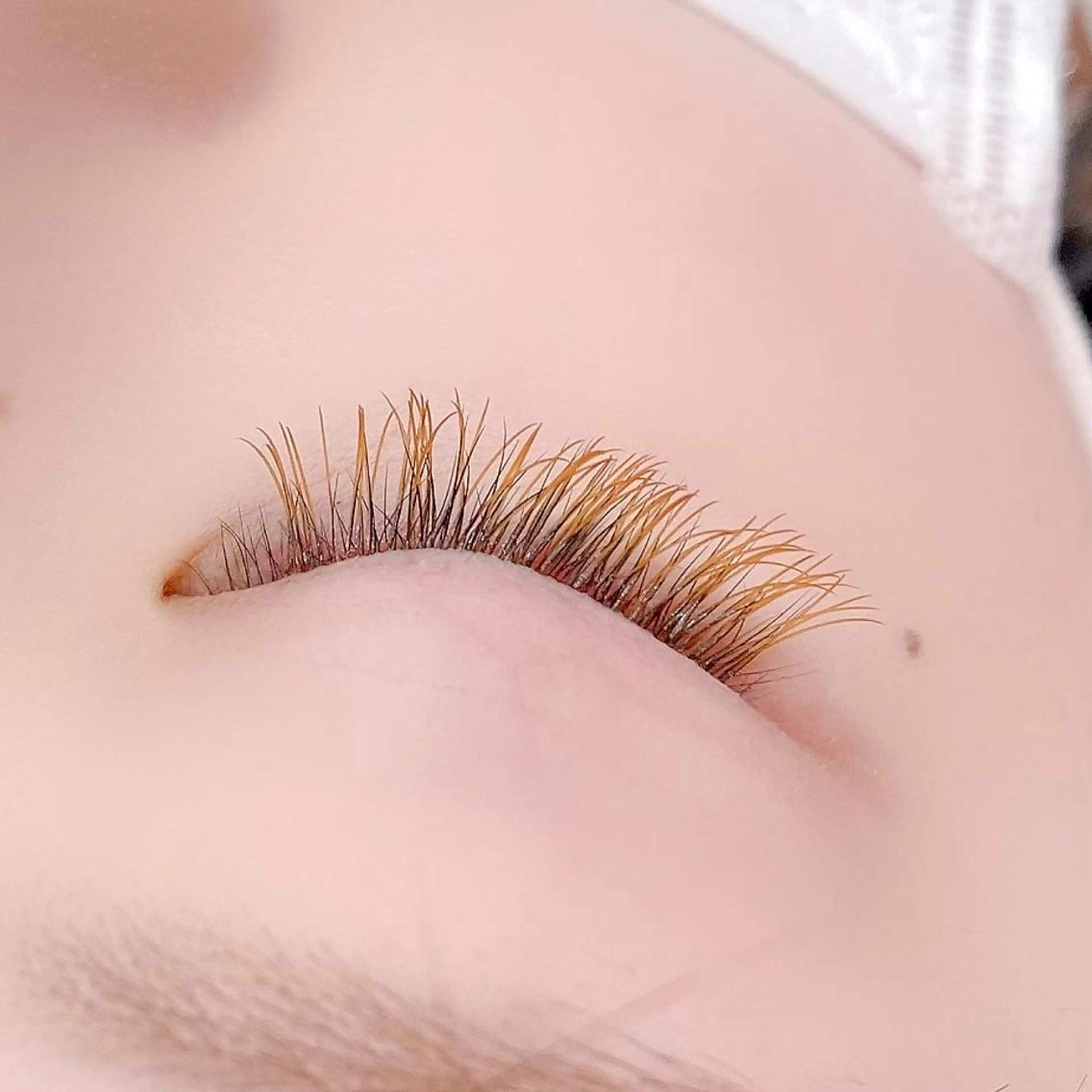 🧡カラーエクステ(ライトブラウン限定)140本迄🧡フラットラッシュの写真