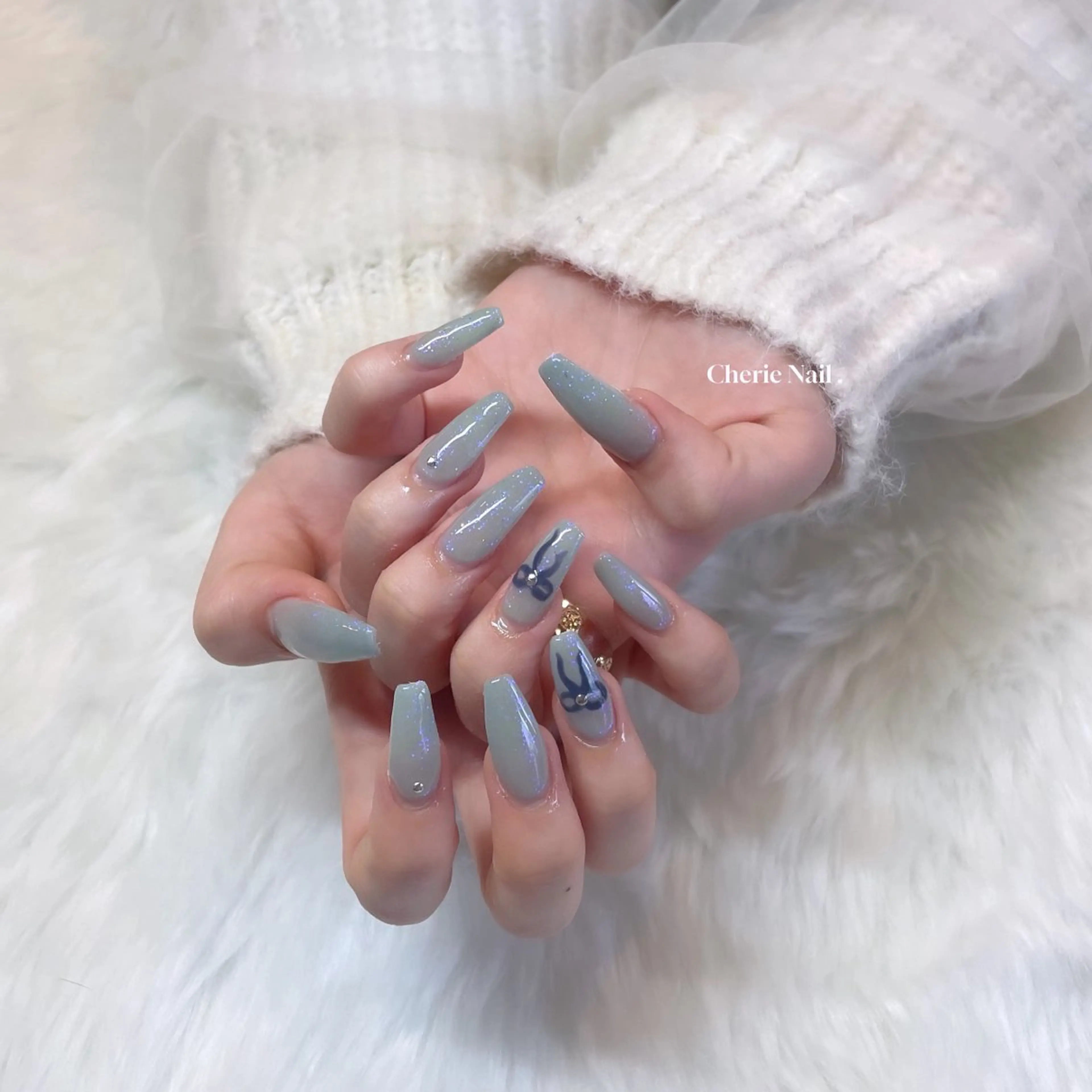 ネイル ブルー Cherie Nailのネイルデザイン