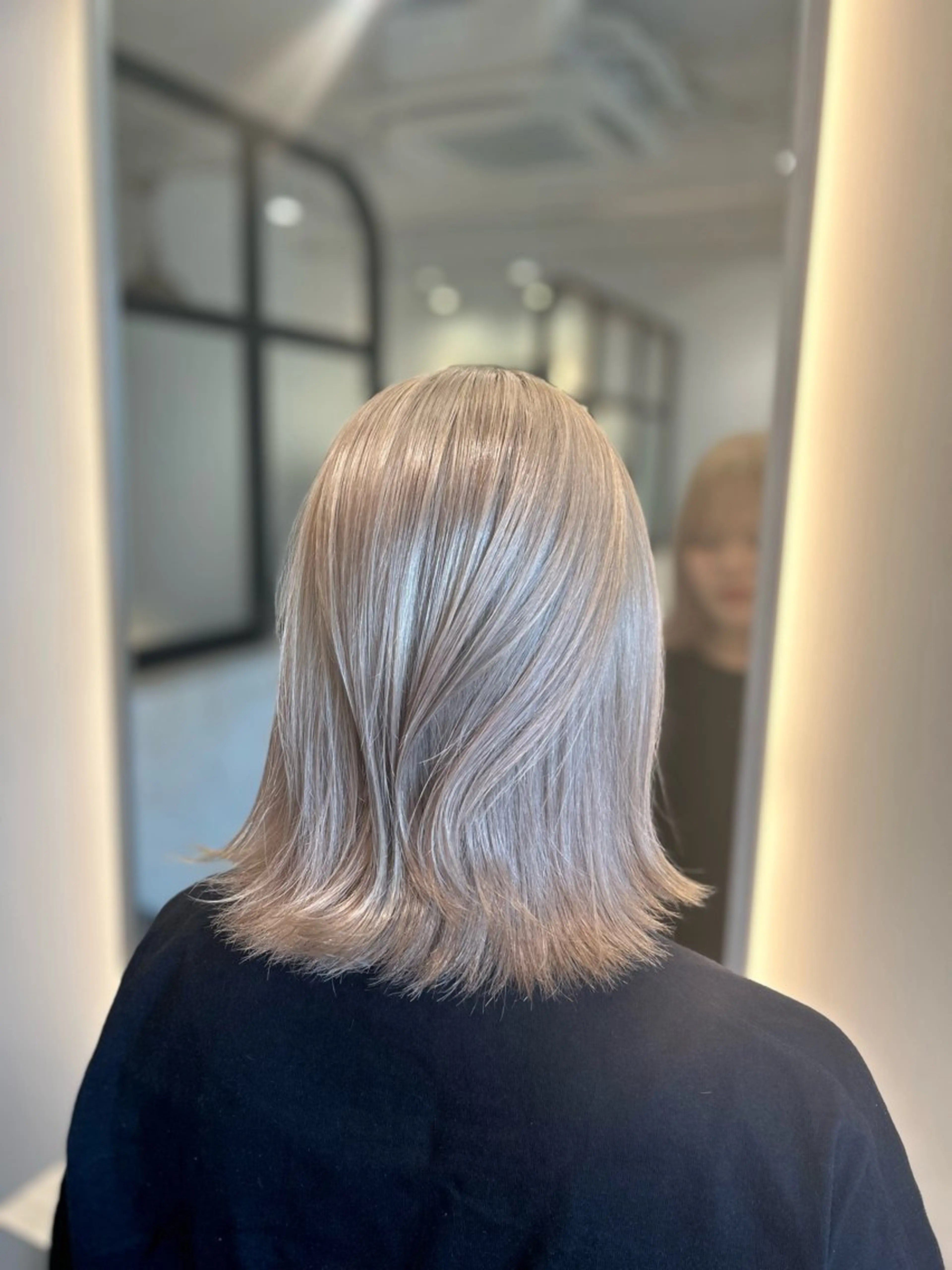 ミディアム カット ヘアカラー トリートメント &chaLme   心斎橋所属・emi/髪質改善/ 韓国風/艶カラーのヘアスタイル