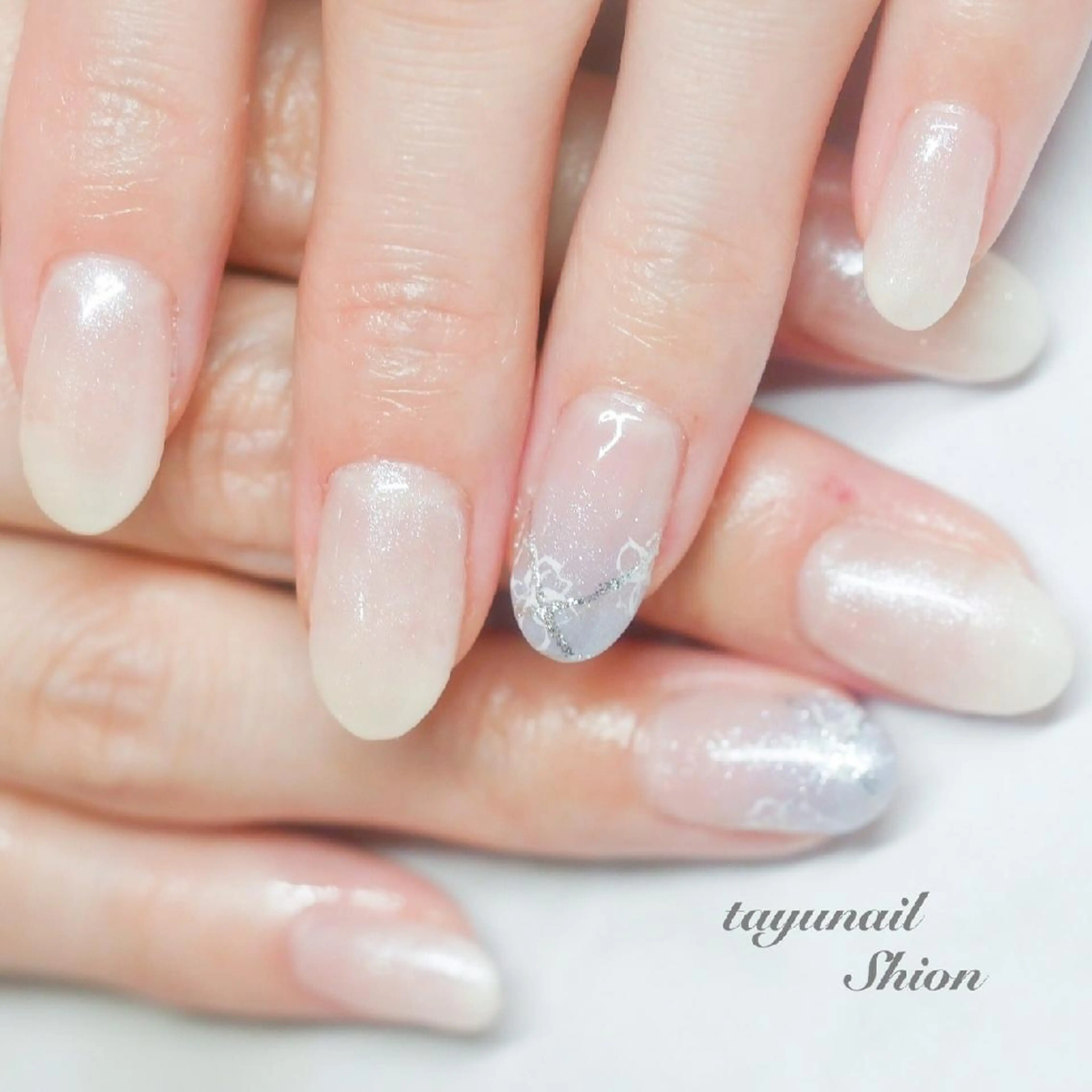 ネイル アートネイル ブルー フラワーネイル ジェルネイル グラデーション ネイルサロン・ネイルスクール　たゆnail所属・ネイルサロン 【たゆnail】のネイルデザイン