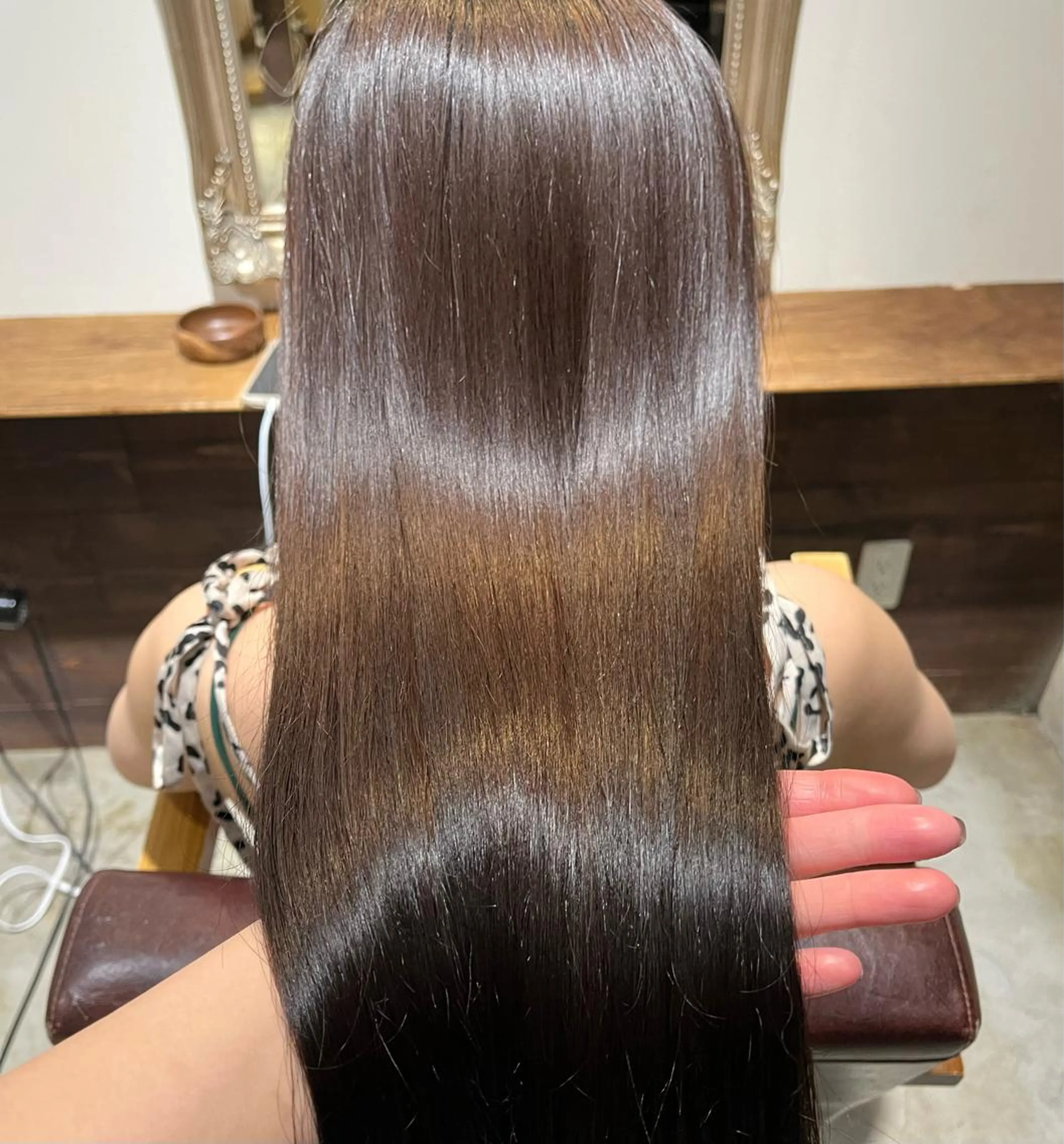 ロング 縮毛矯正 縮毛矯正 えんぐちとも／透明感 カラー／博多ボブのヘアスタイル