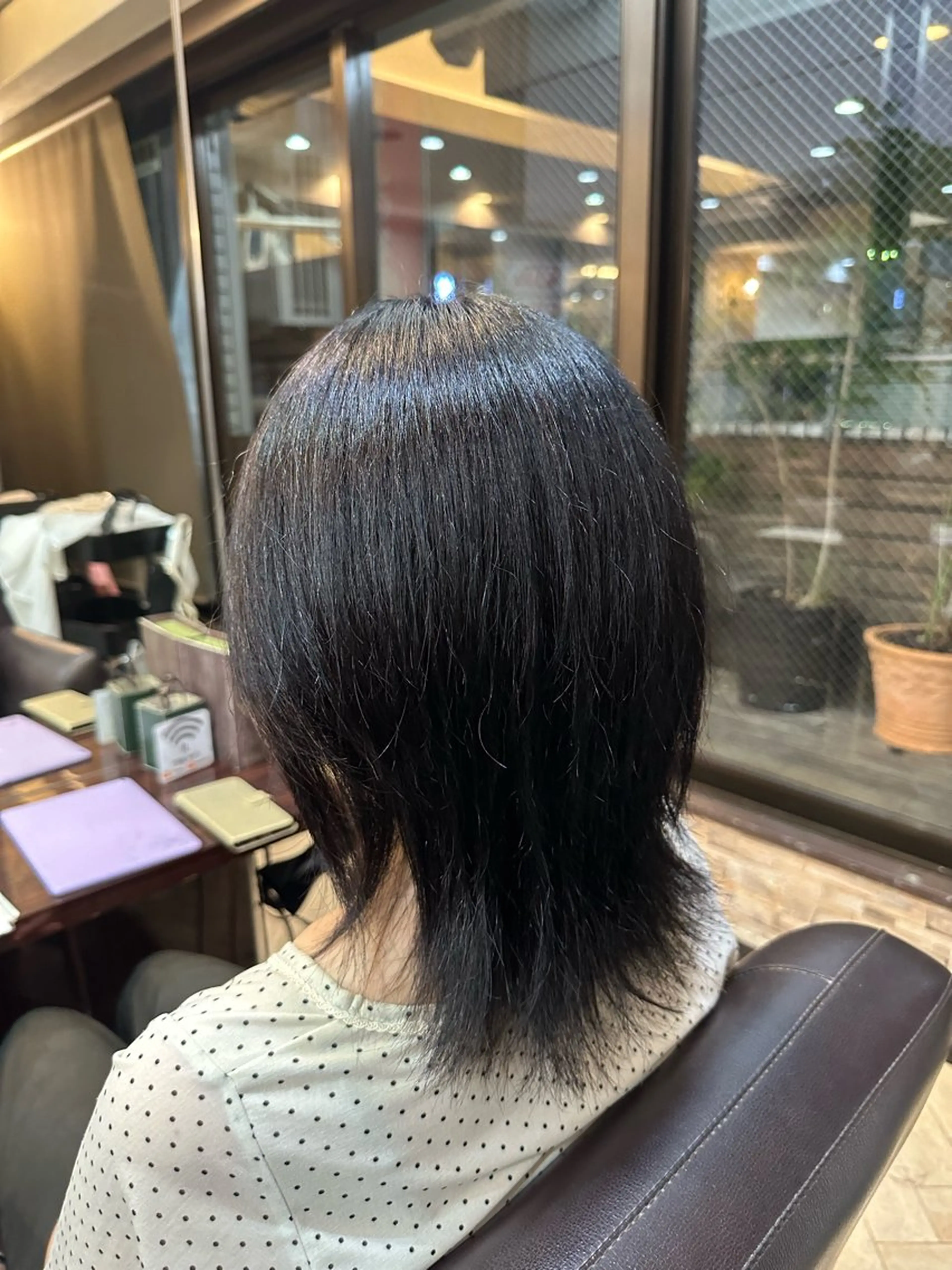 ミディアム 外ハネヘア ウルフカット 縮毛矯正&髪質改善/ きょうの🐺のヘアスタイル