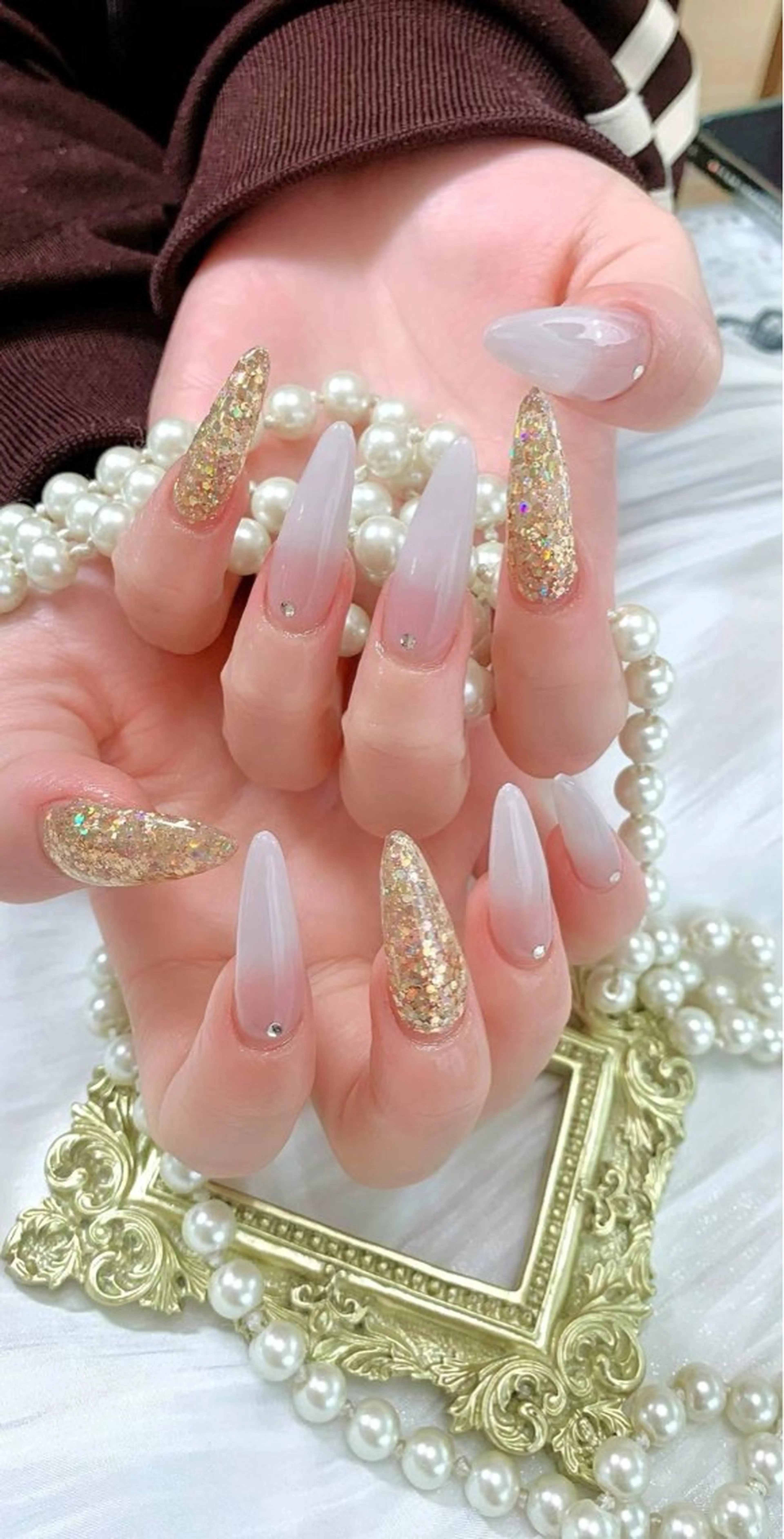 ネイル ネイルサロンAiri 長さ出し·シンプルのネイルデザイン