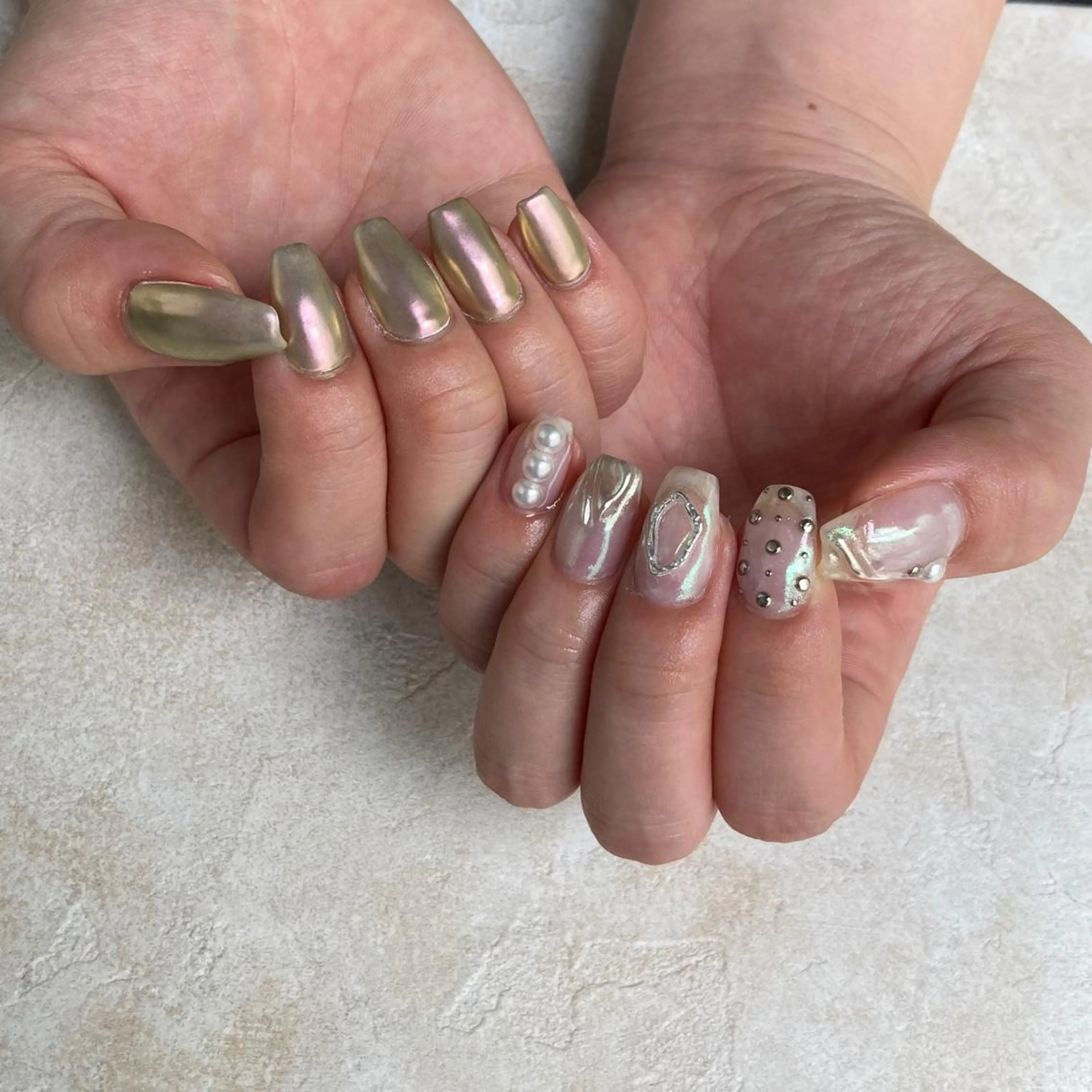 ネイル クリアネイル ミラーネイル ニュアンスネイル crestnail所属・小林 束紗のネイルデザイン