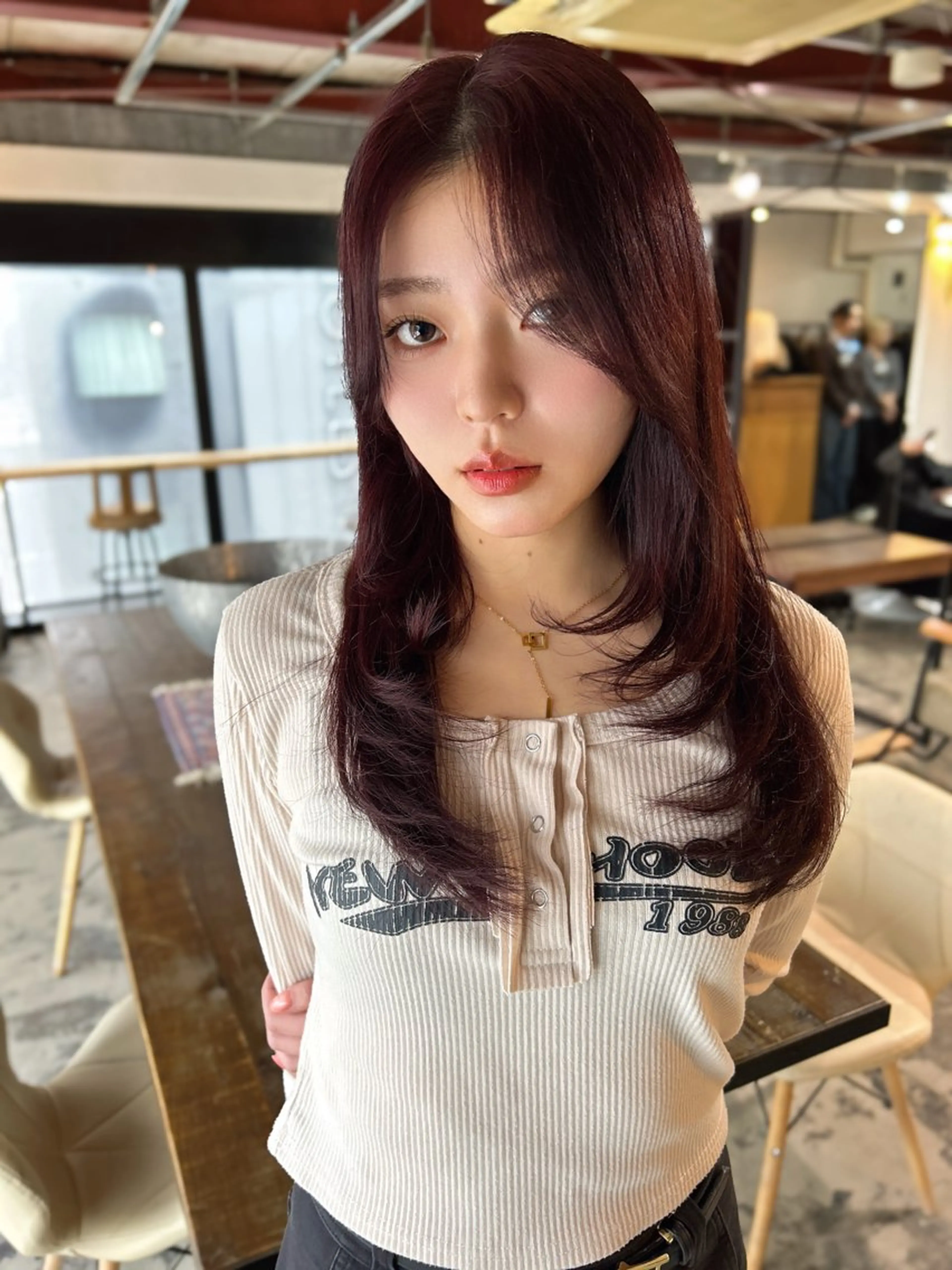 セミロング カラー カット ヘアカラー トリートメント ダブルカラー/ 透明感/SHISEIのヘアスタイル