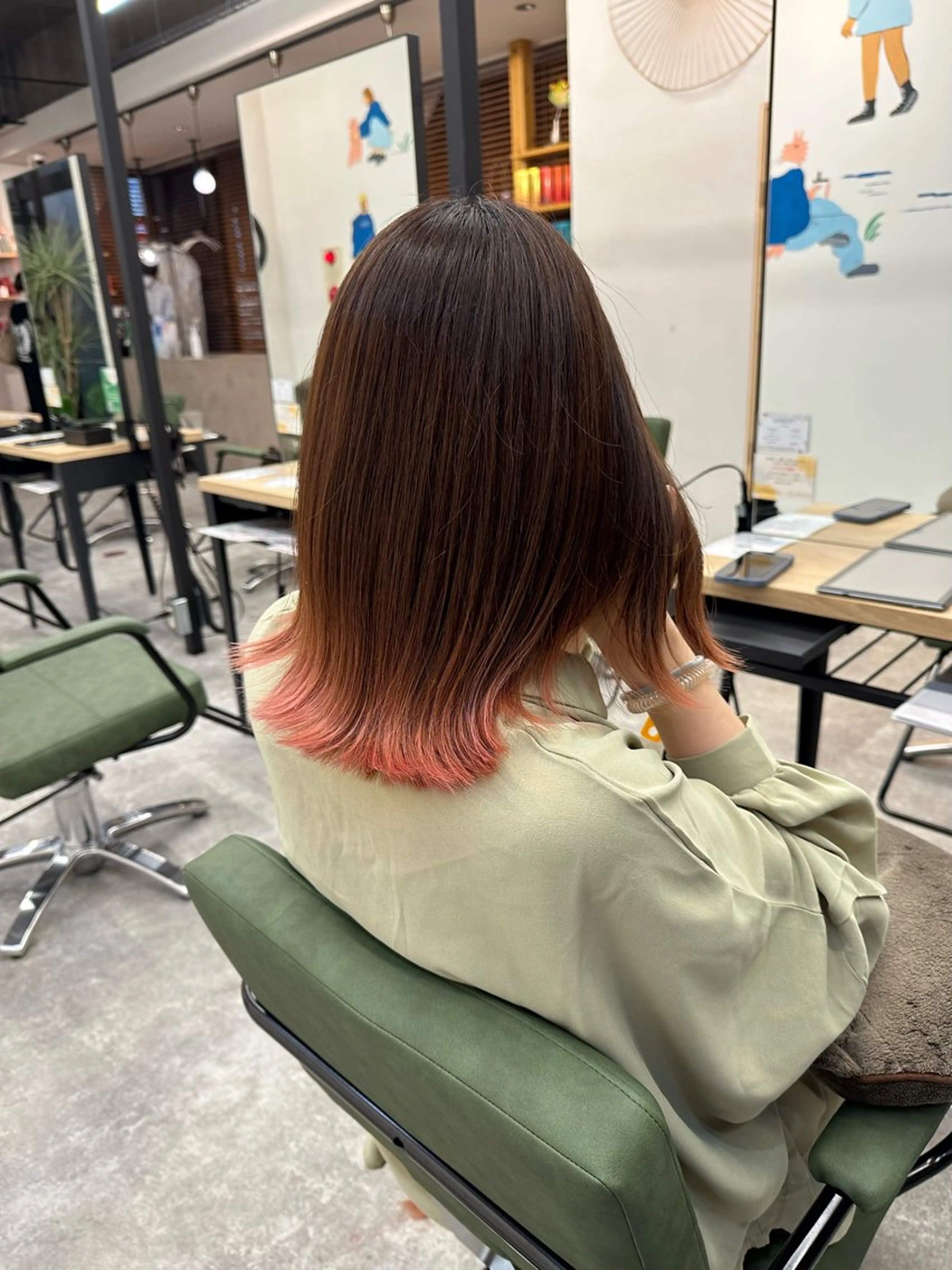 ミディアム 店長🌟小顔似合わせ デザインカラー◎古田のヘアスタイル