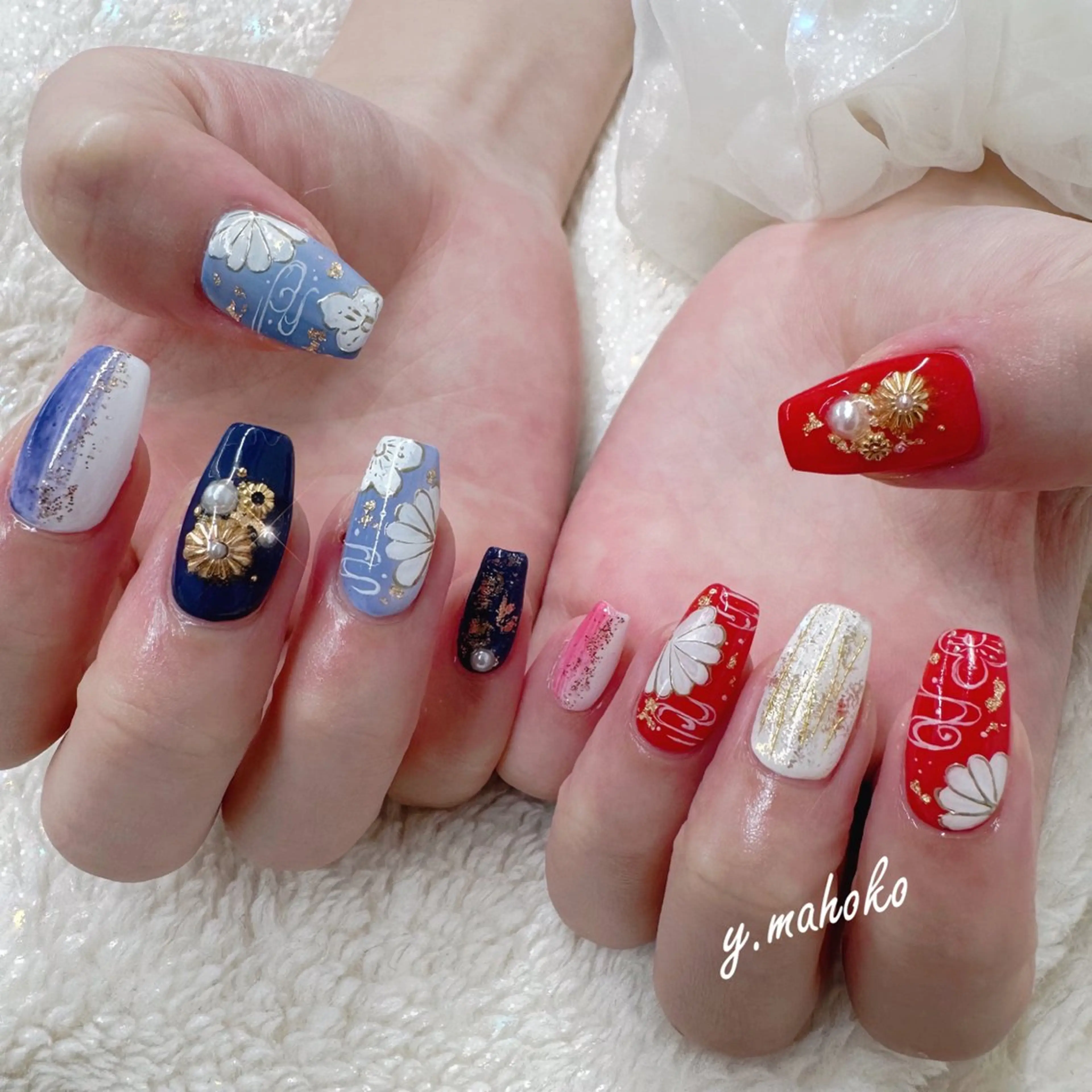 ✨成人者限定✨成人式ネイル🩷パーツ500円分プレゼント！やり放題⭕️の写真