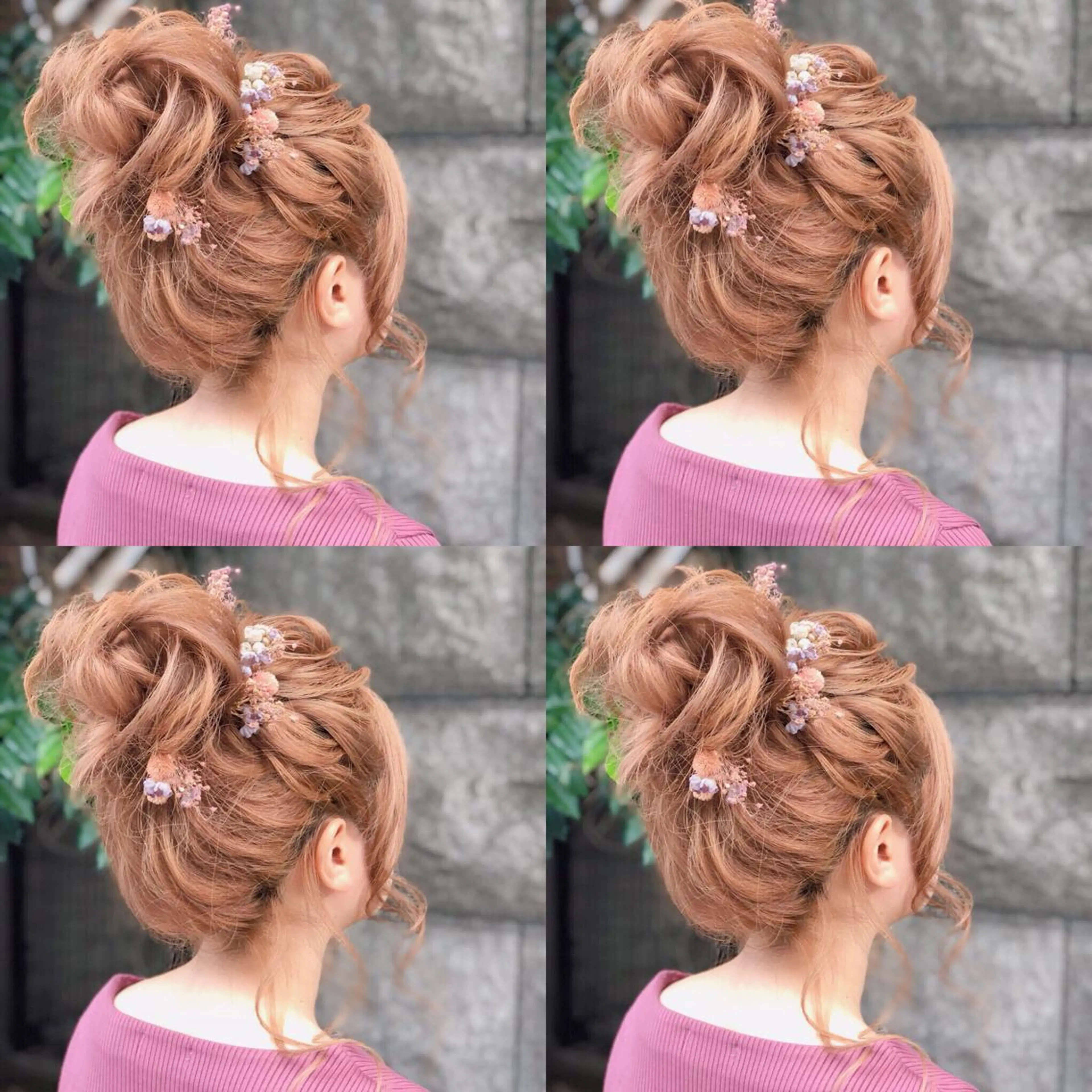 セミロング ヘアアレンジ お団子ヘア ヘアセット 🌷MAYU 🌷のヘアスタイル