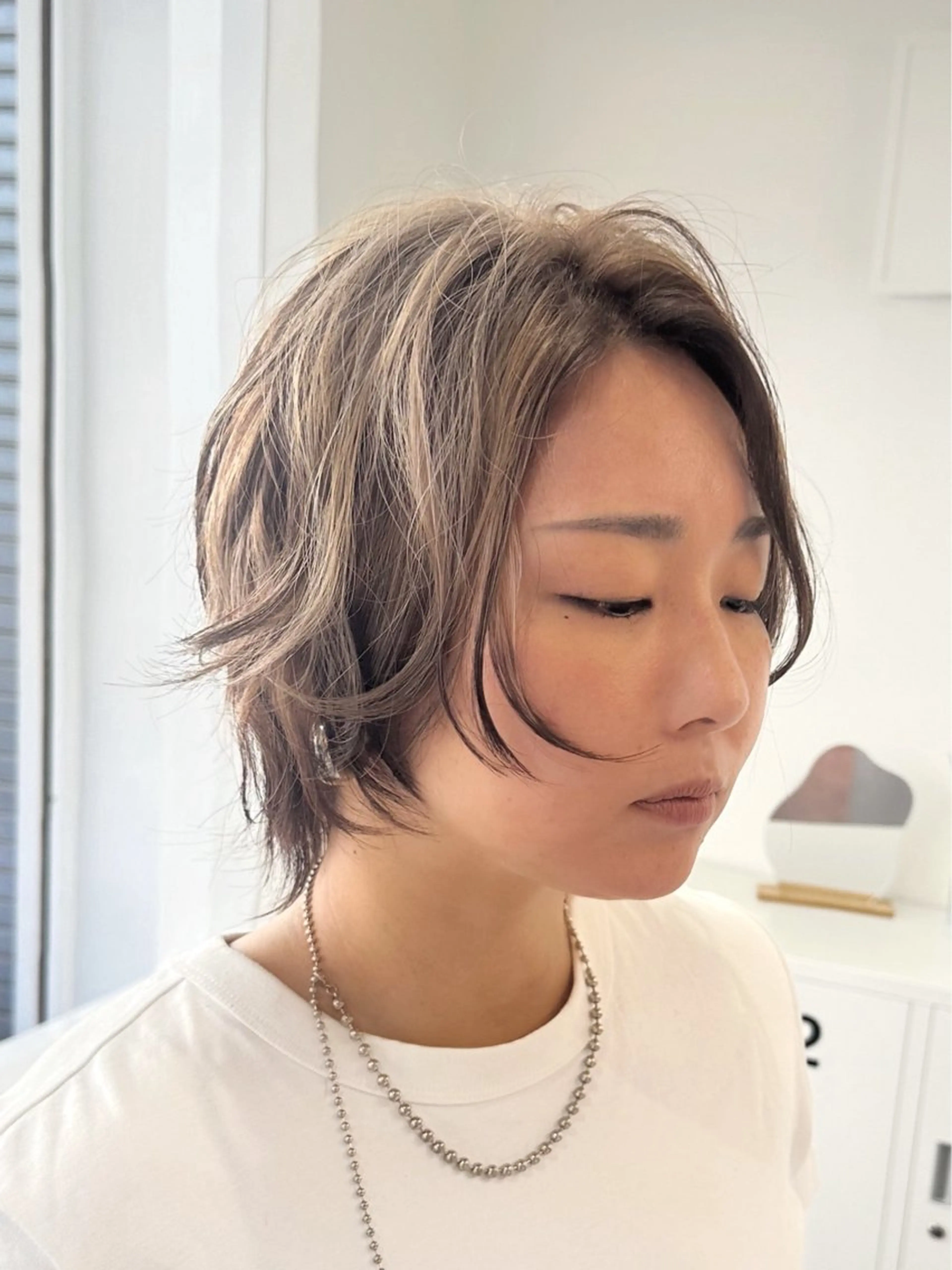 ショート カラー ハイトーンカラー 小顔カット ウルフカット hair salon suiw所属・ハイトーンショート 特化‬吉田義隆のヘアスタイル