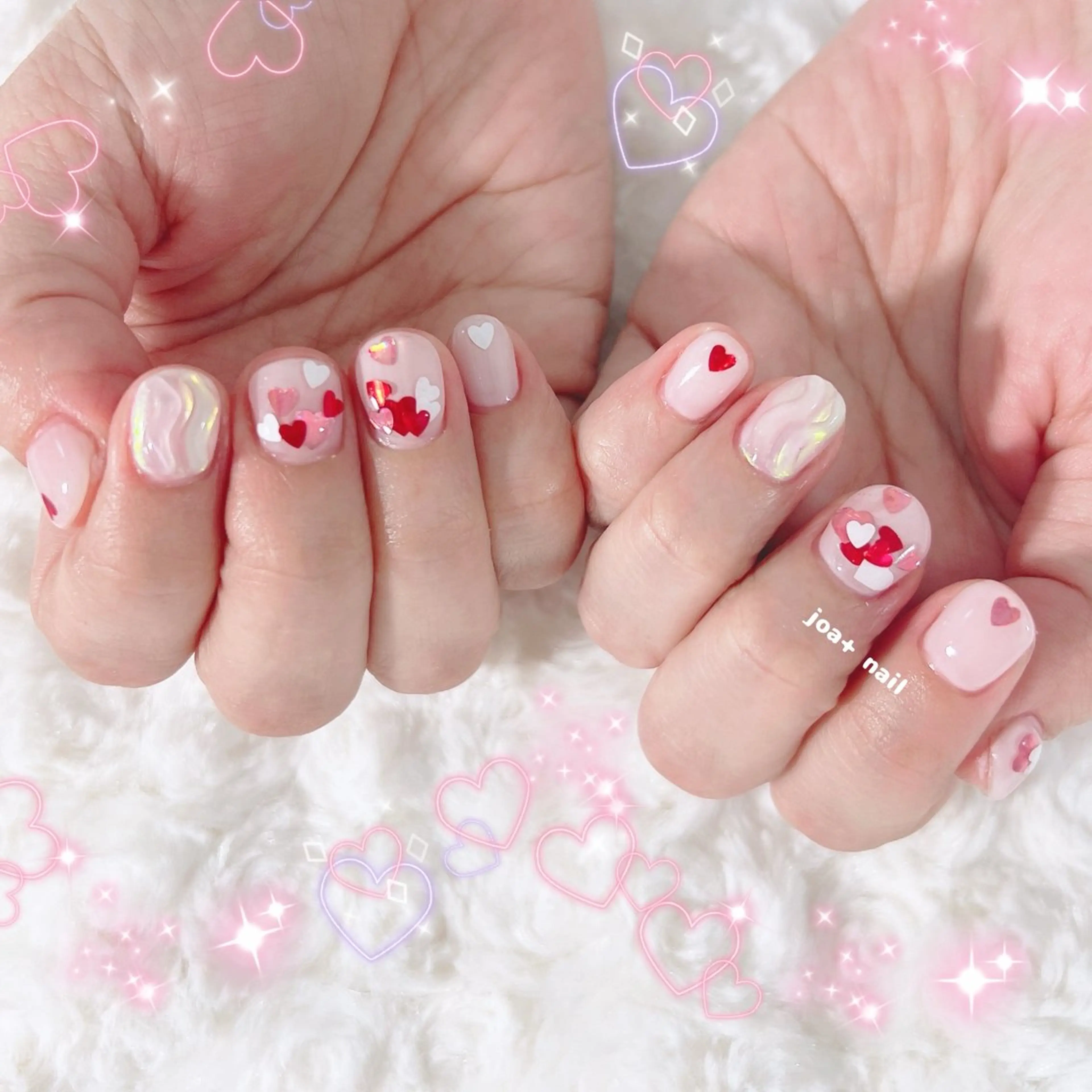 ネイル バレンタイン うね 🎀のネイルデザイン