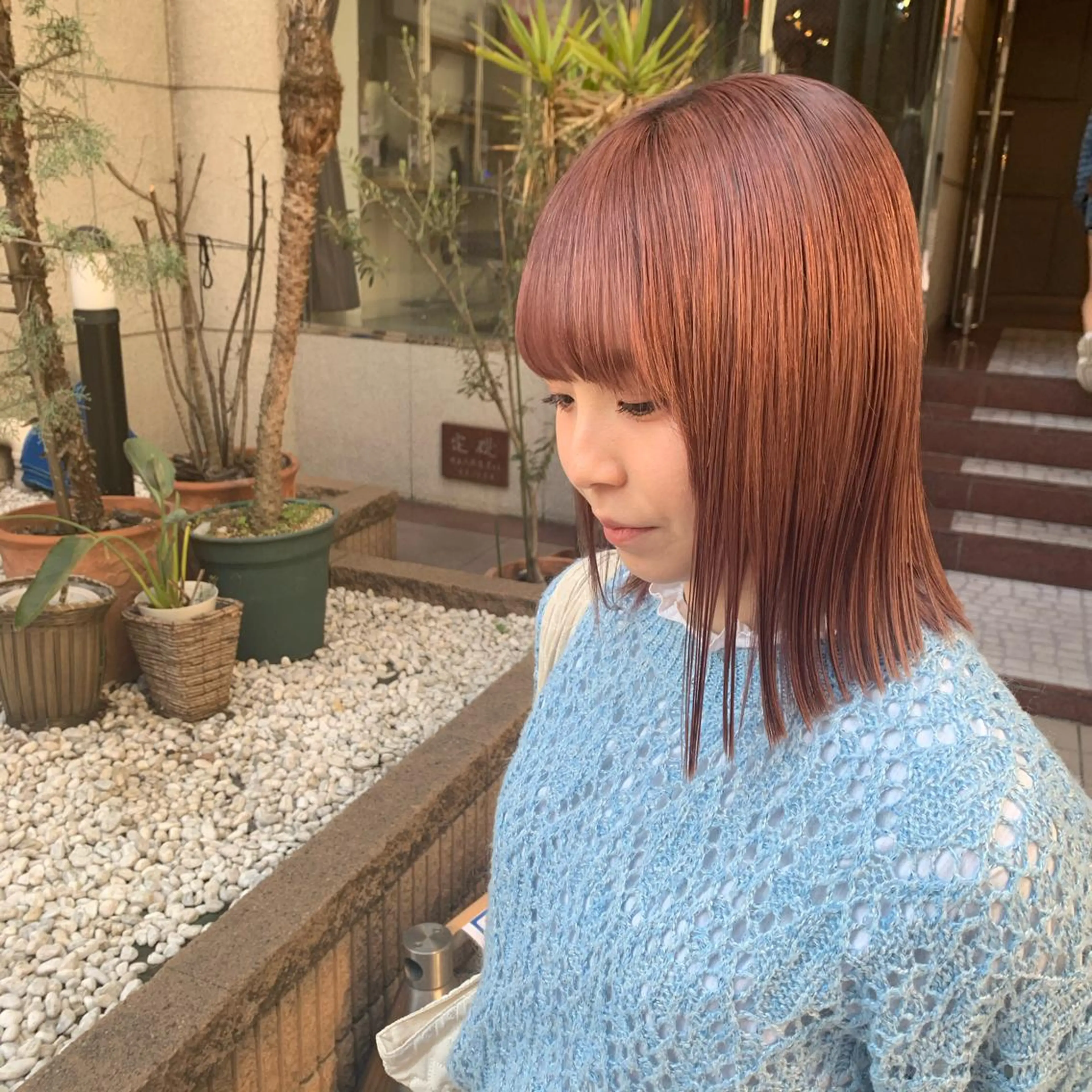 ミディアム カラー ブリーチ ピンクカラー Nanase ♡のヘアスタイル