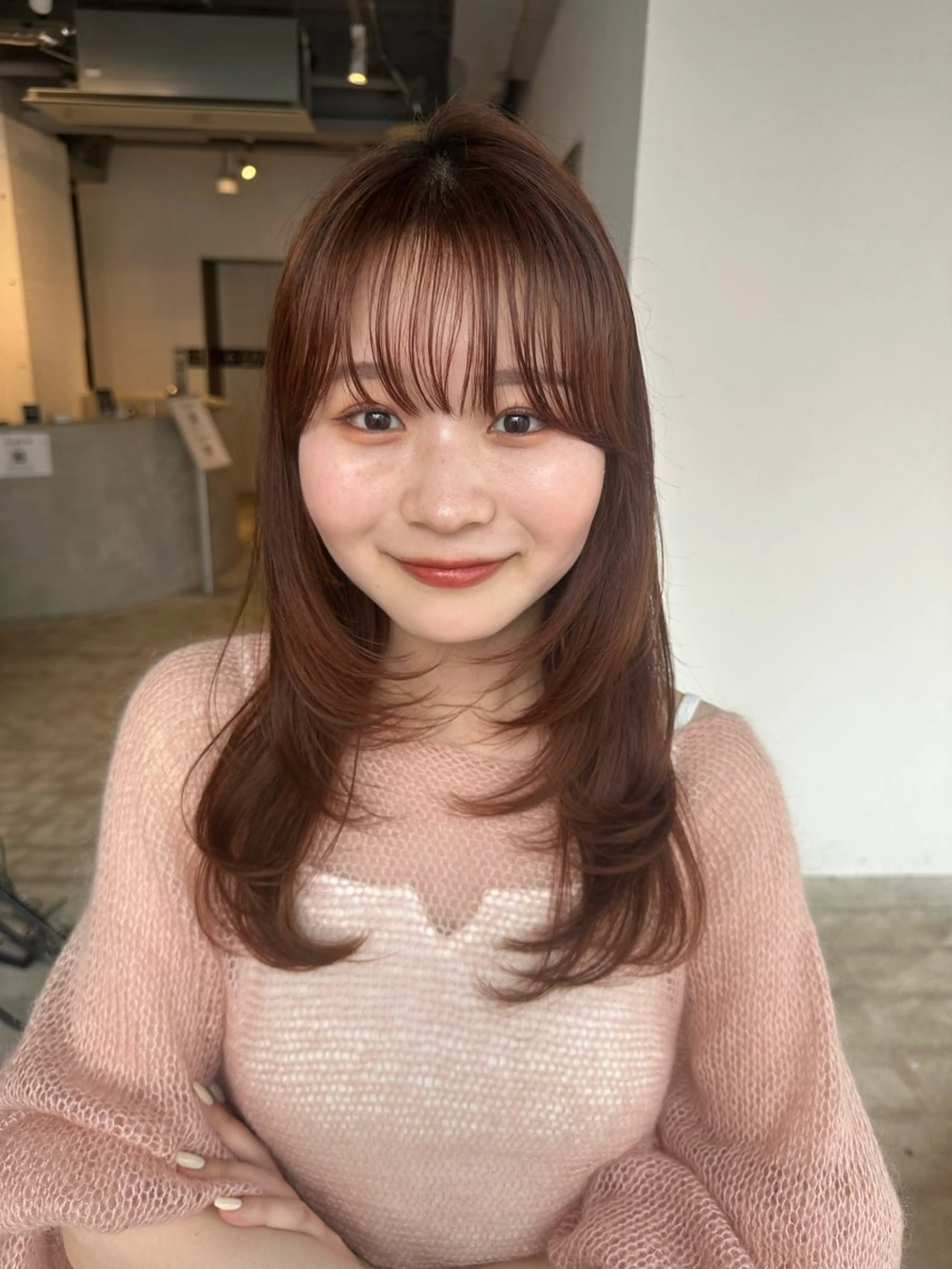 ミディアム 🌷モア 🌷暖色カラー・ボブのヘアスタイル