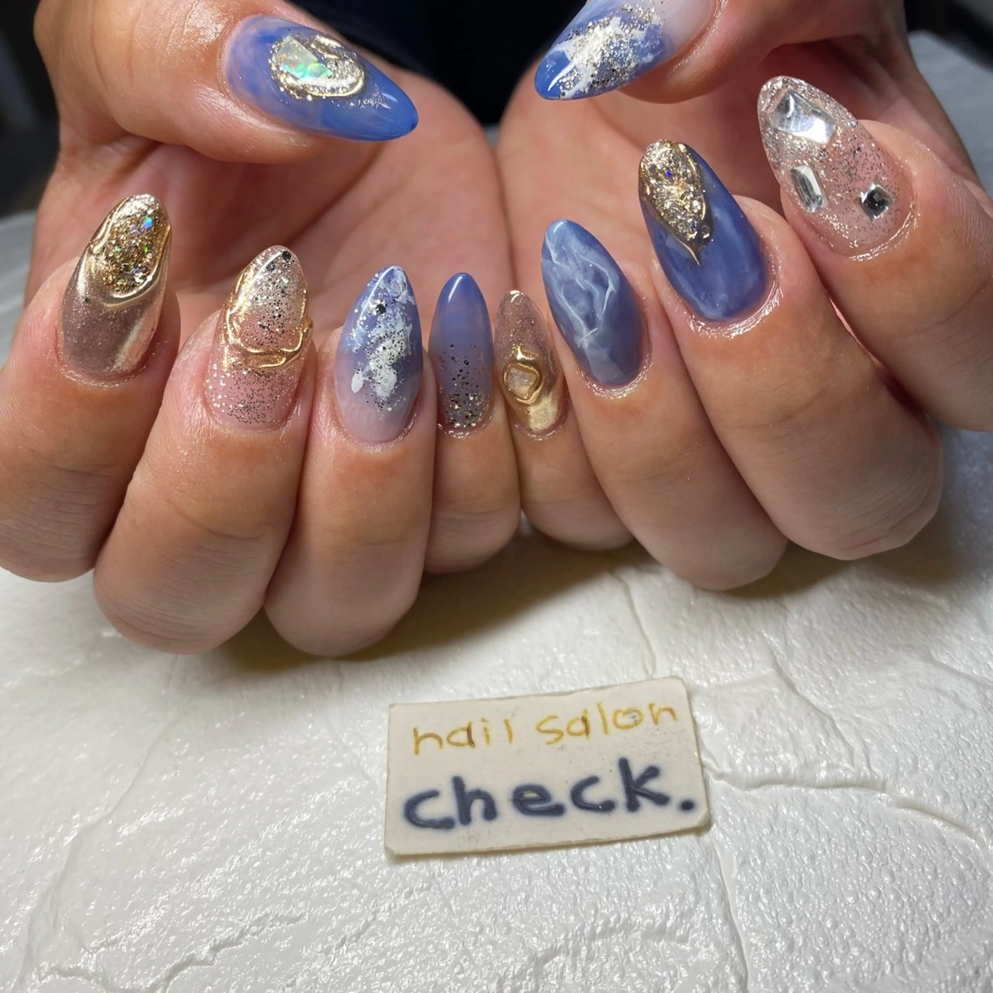 ネイル アートネイル ニュアンスネイル スカルプネイル 春ネイル 夏ネイル ーCHECKー ちあきのネイルデザイン