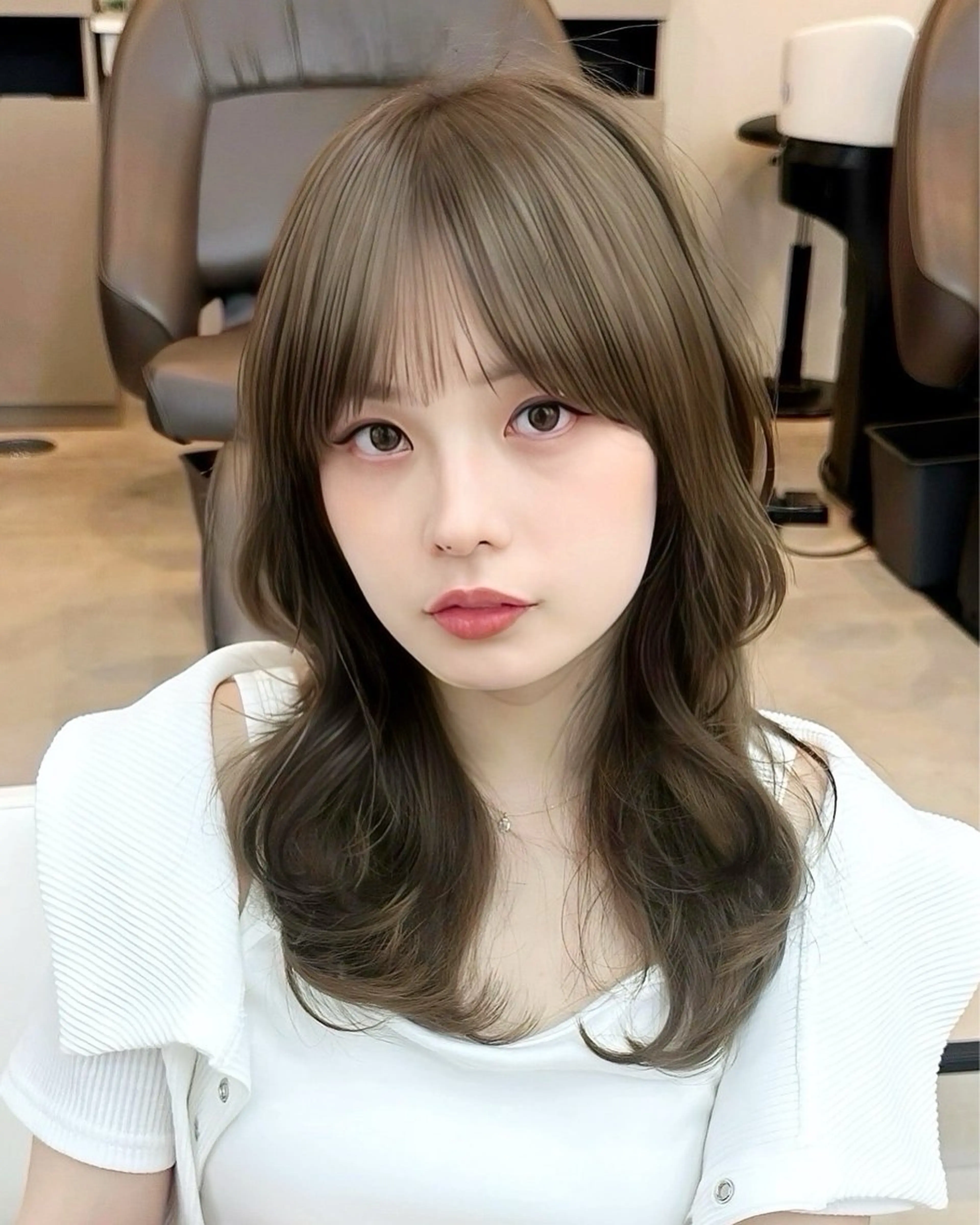 ミディアム カラー オリーブカラー ヘアカラー Aura所属・丸山 心 / 艶カラーのヘアスタイル