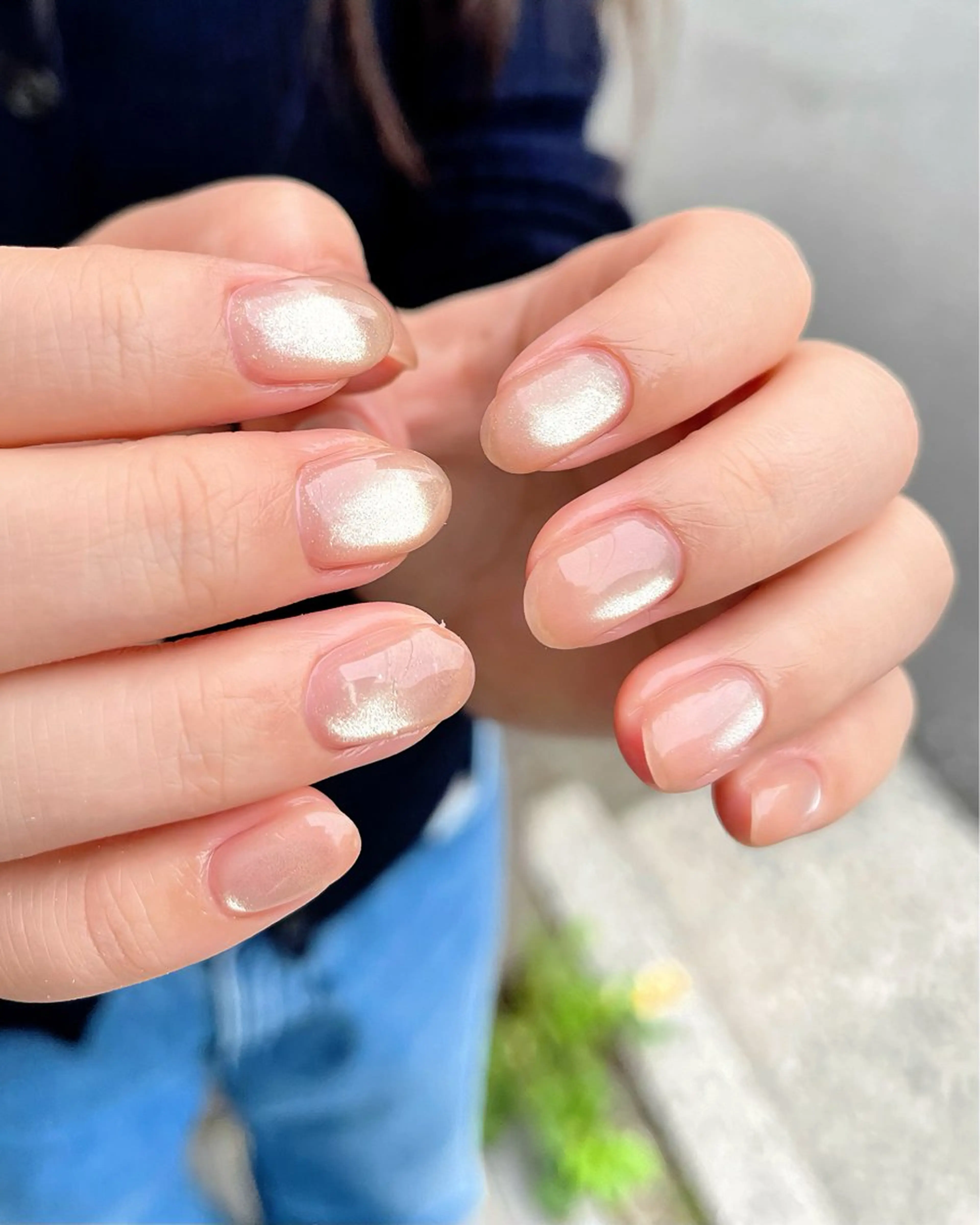 ネイル オーロラネイル チークネイル ハート ミラーネイル リボン ハンドネイル ハンドケア 🫧OPELIA NAIL渋谷🫧のネイルデザイン