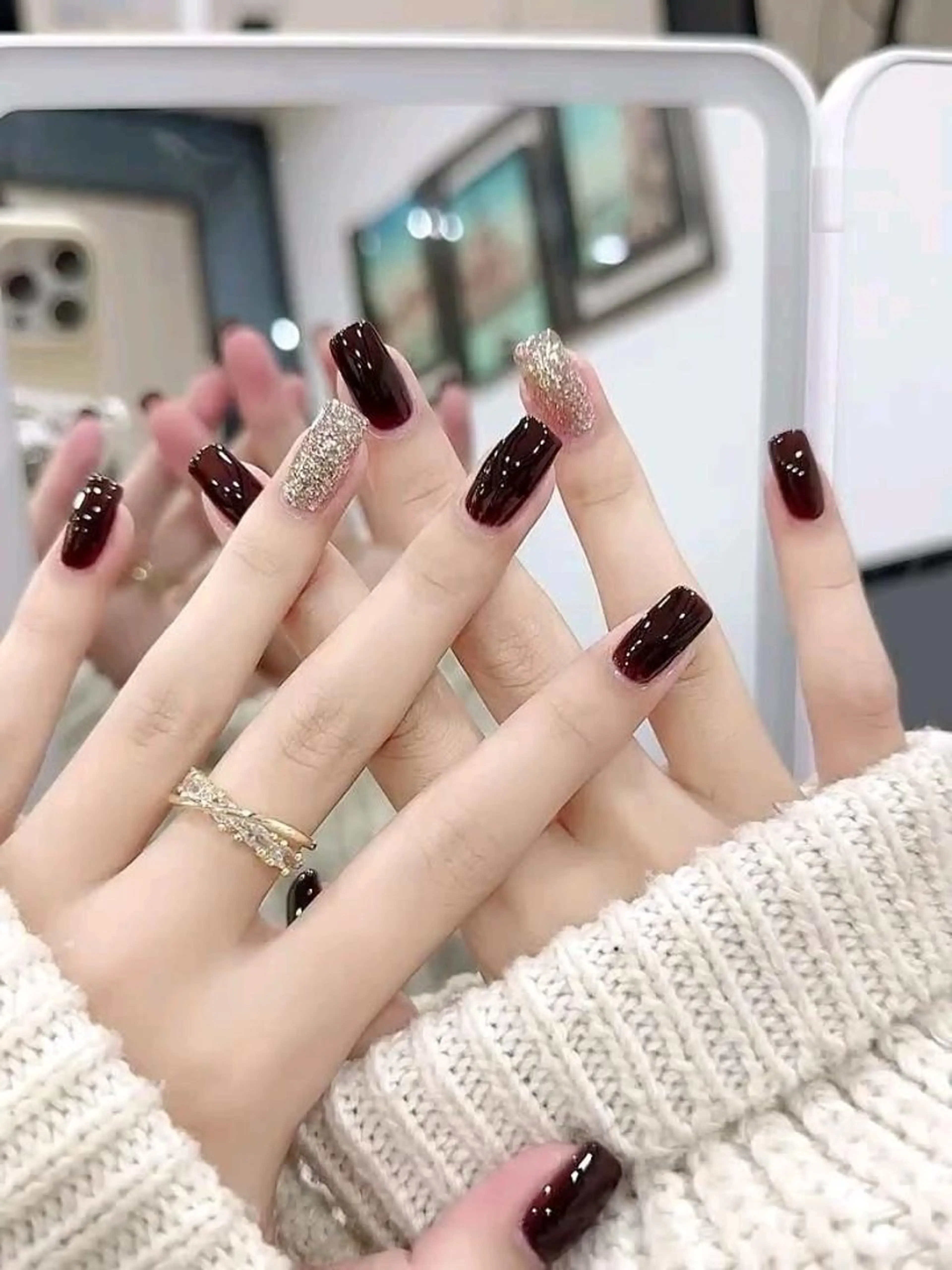ネイル 長さ出し フレンチネイル グラデーション 卒業式 マグネットネイル MIHANA NAILのネイルデザイン