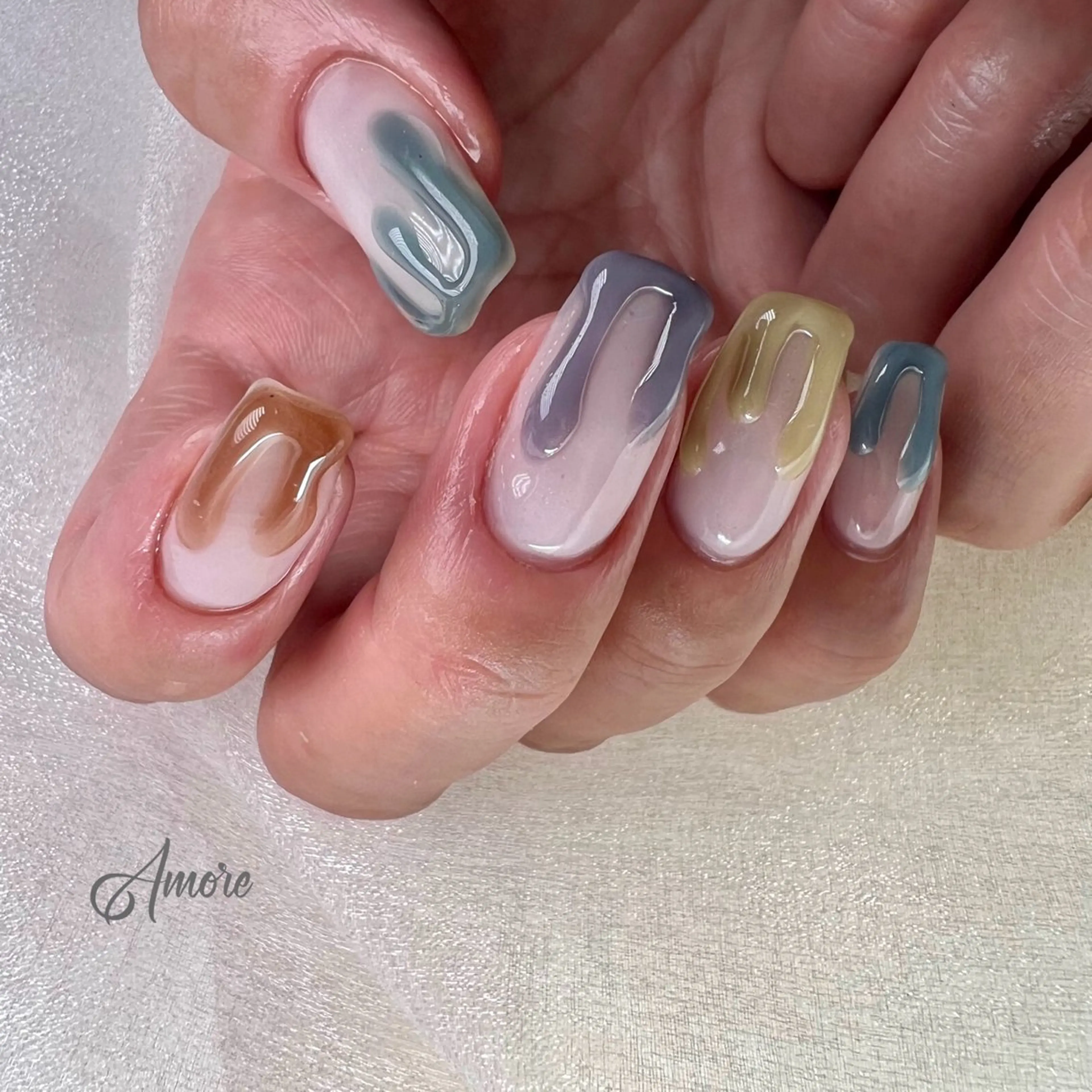 ネイル ジェルネイル 韓国ネイル パラジェル 夏ネイル You kyehwaのネイルデザイン