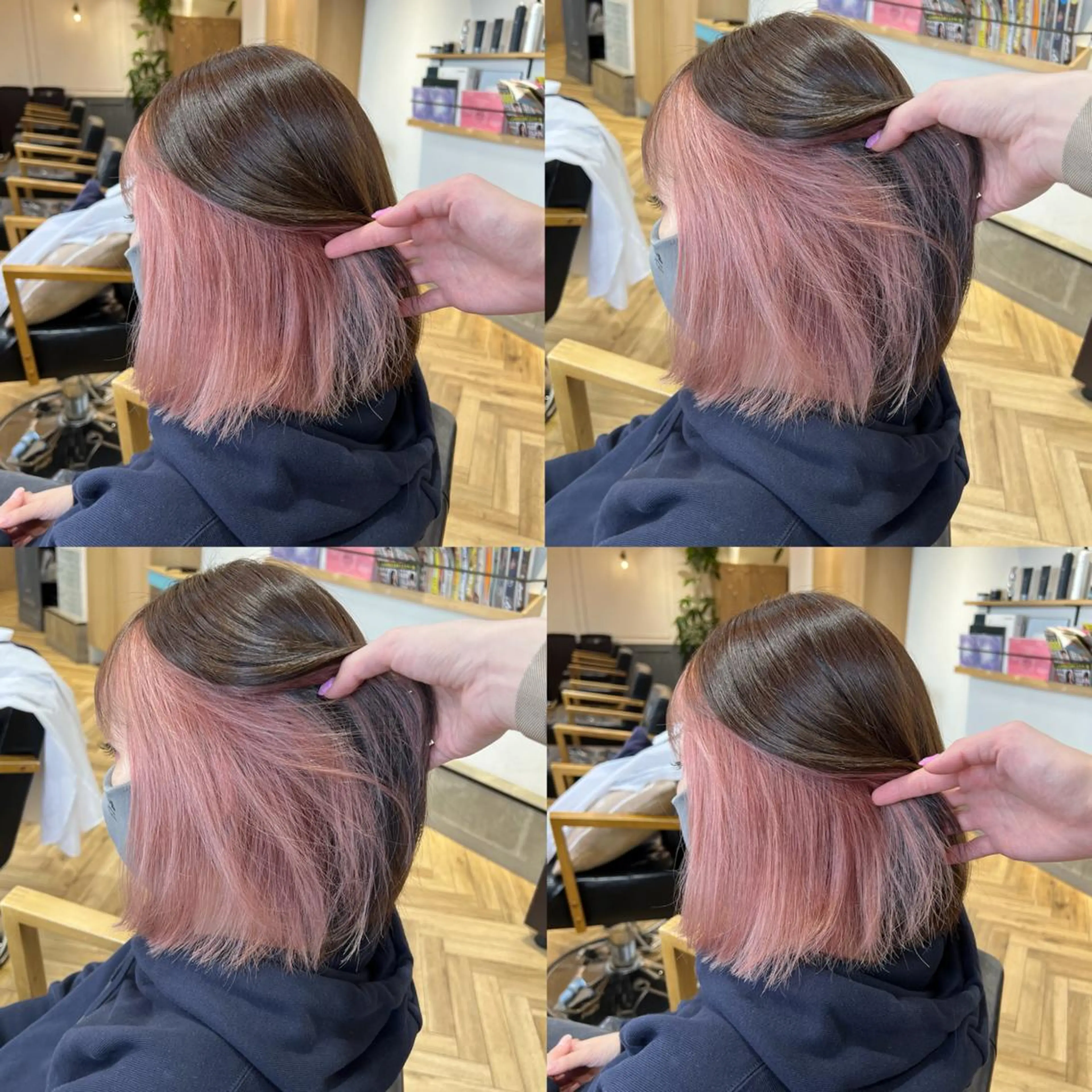 ミディアム カラー ピンクカラー ホワイトピンク 艶カラー/韓国顔周り 🎀mamiのヘアスタイル