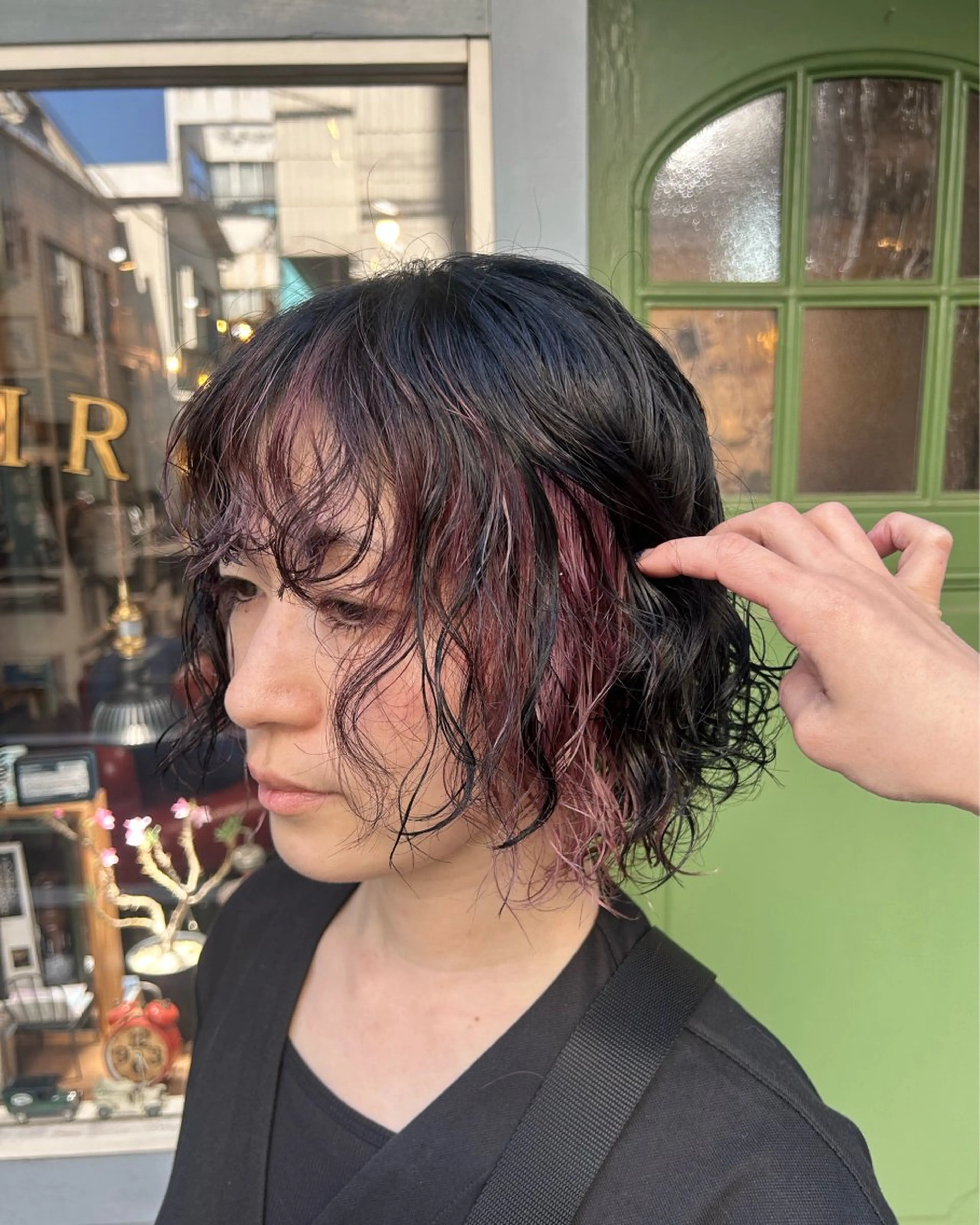 ショート カラー パーマ カット パーマ トリートメント 清水千優/パーマ/透 明感カラー/メンズのヘアスタイル